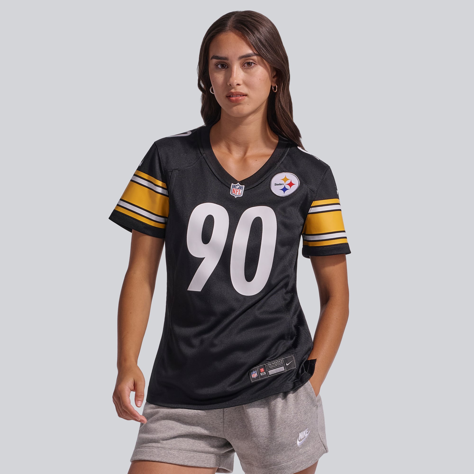 Maillot Nike T.J. Watt doré pour femme, modèle alternatif des Steelers de Pittsburgh, édition 1933