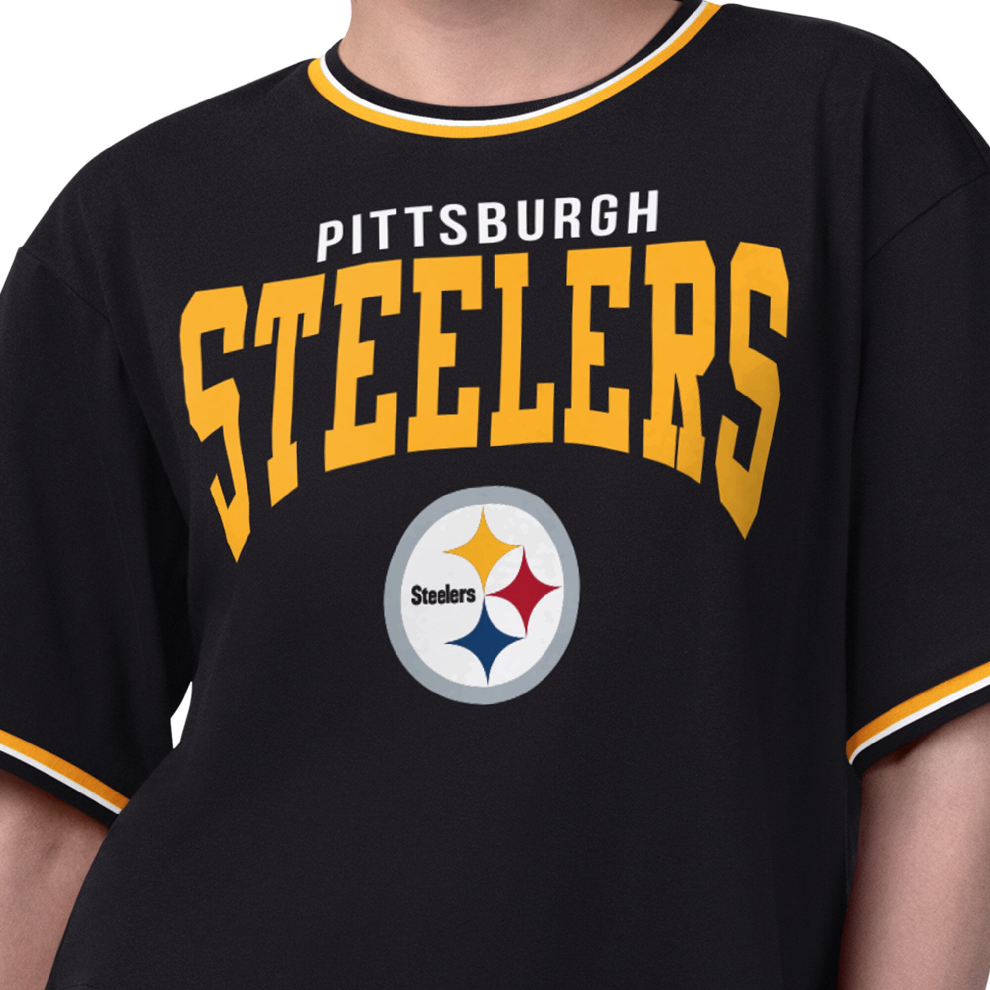 T-shirt court Starter noir pour femmes, Pittsburgh Steelers Ace