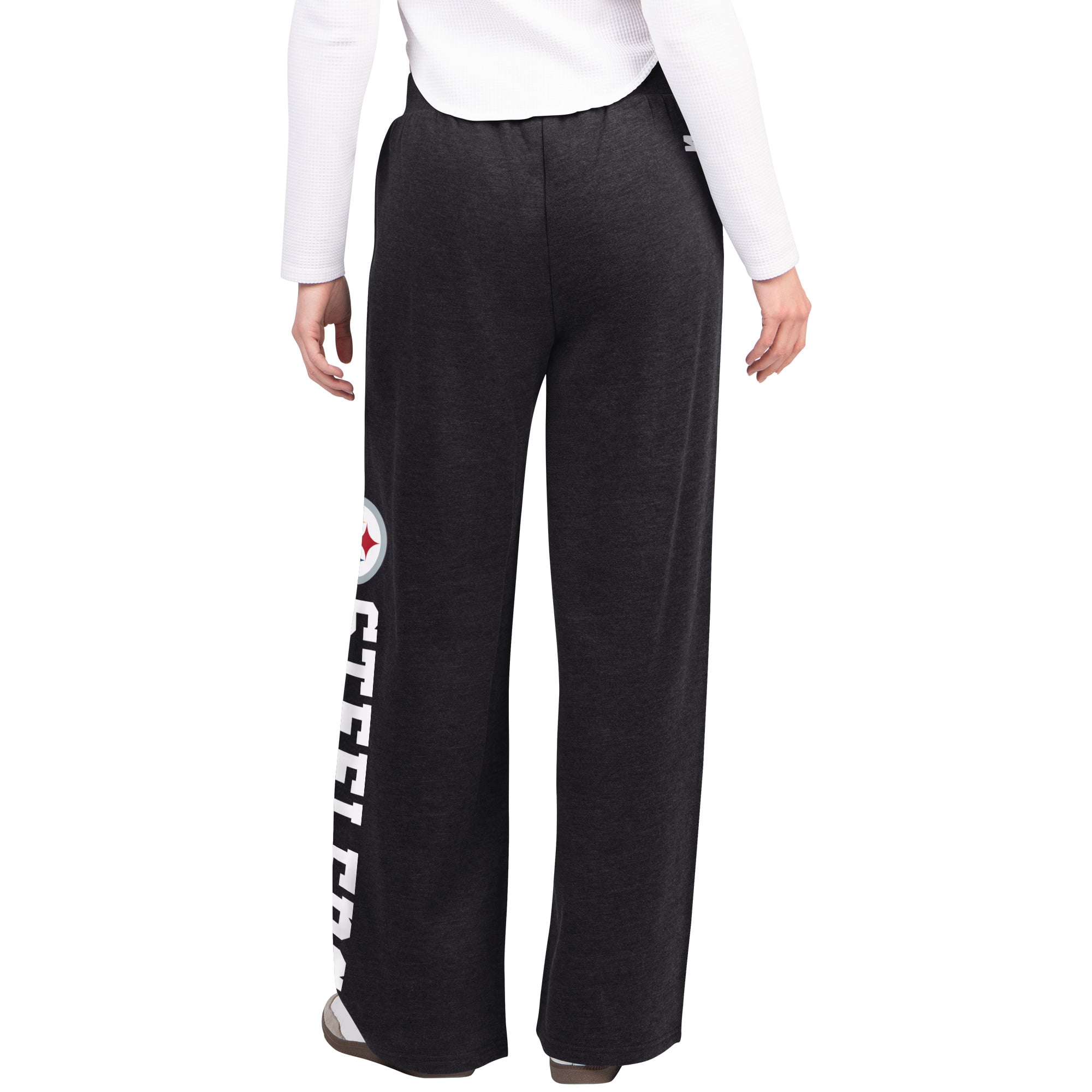 Pantalon de survêtement large noir Pittsburgh Steelers Field pour femme (Starter)