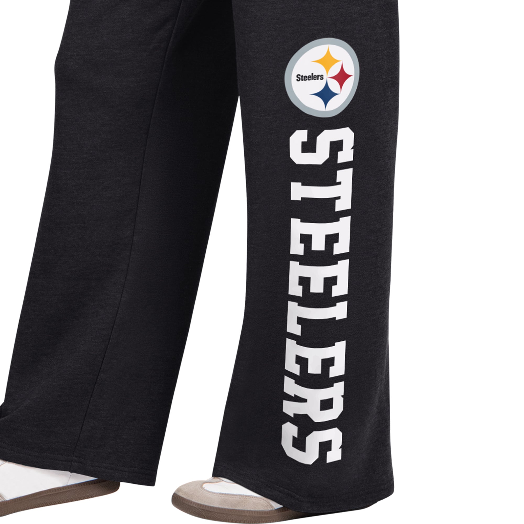 Pantalon de survêtement large noir Pittsburgh Steelers Field pour femme (Starter)
