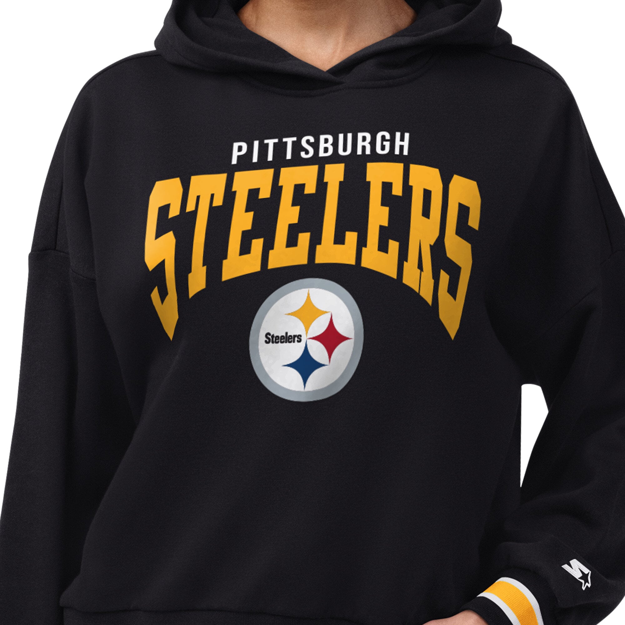 Women's Starter Black Pittsburgh Steelers Home Plate Hoodie