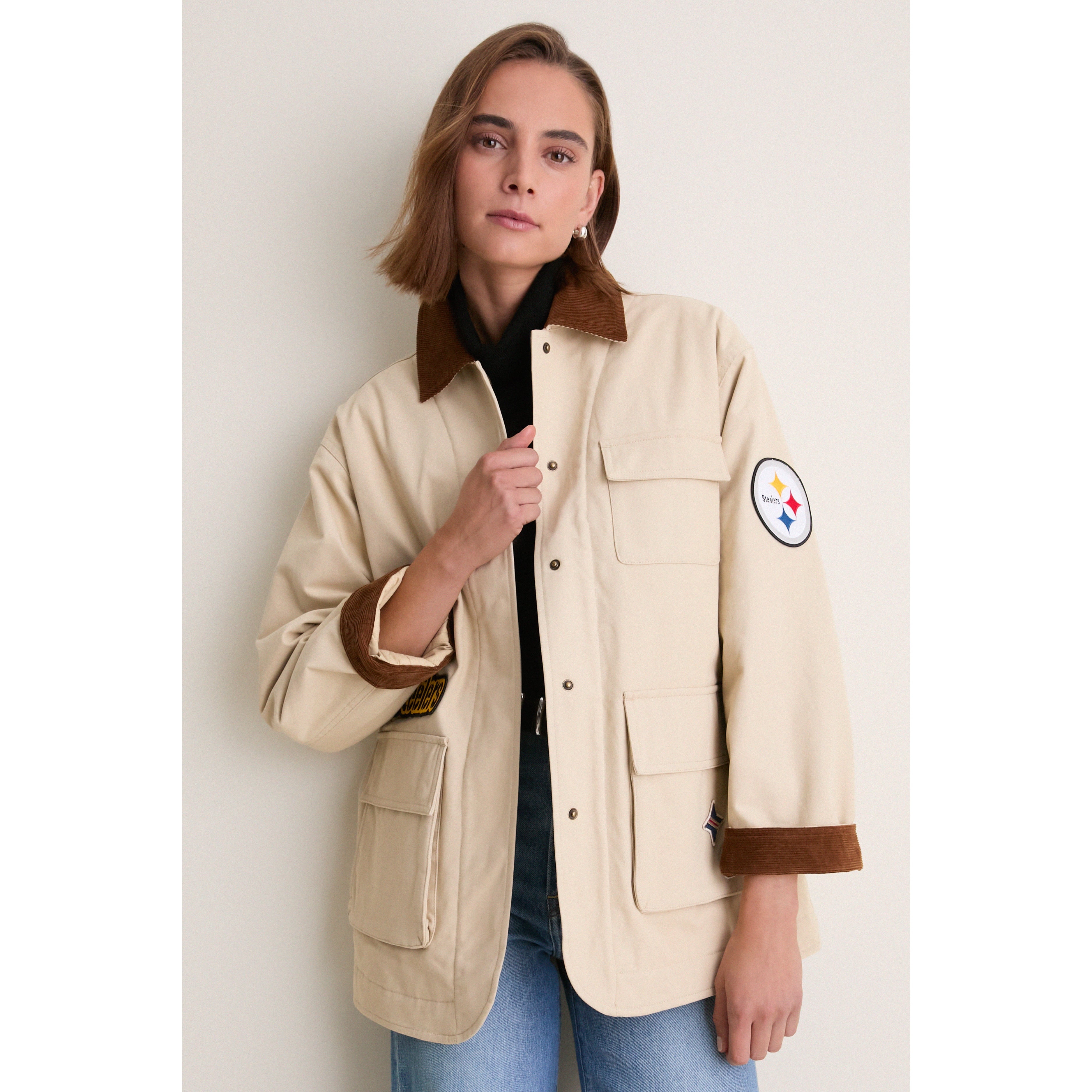 Veste de grange Tuckernuck Stone Pittsburgh Steelers pour femmes, à boutons-pression.