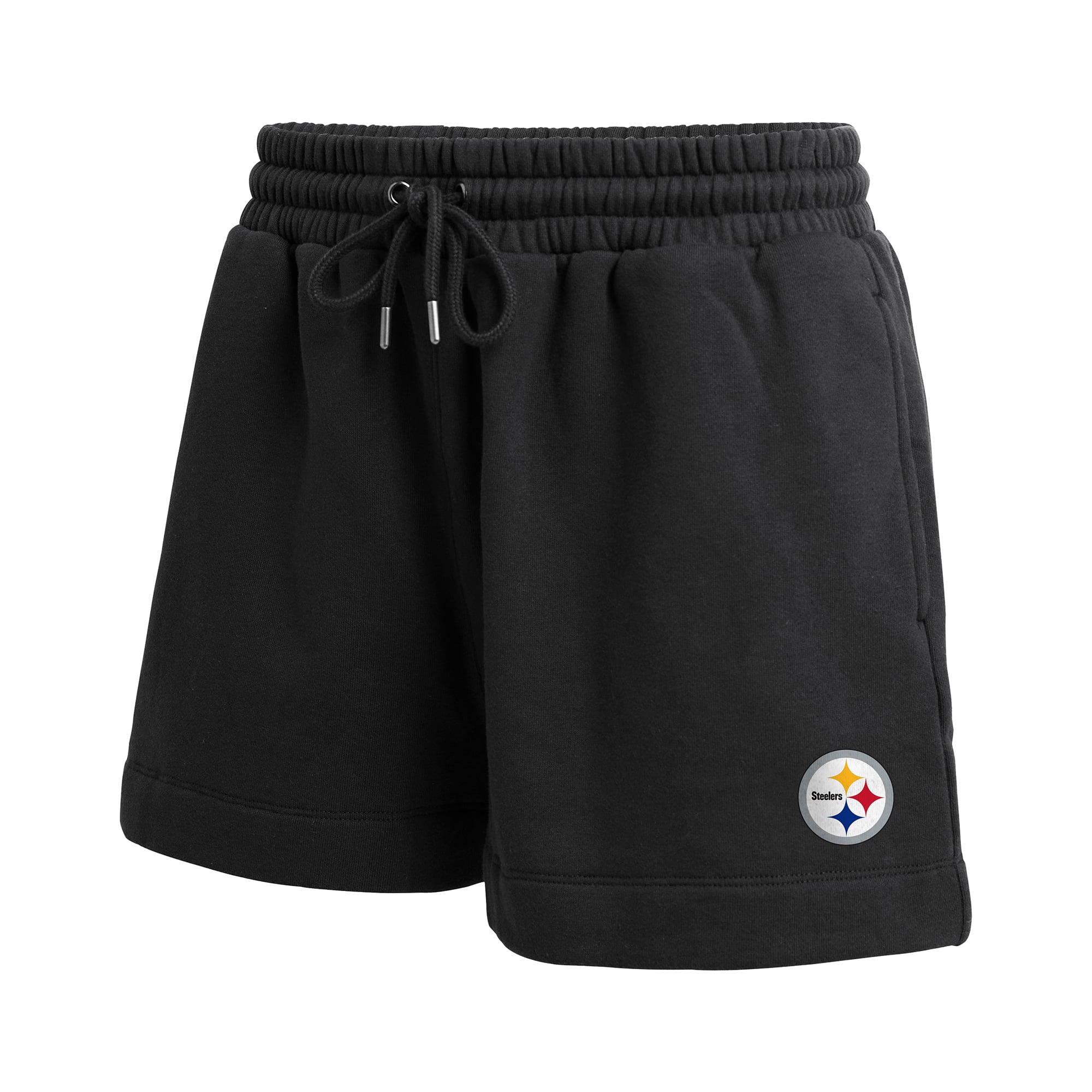 Women's WEAR by Erin Andrews Black Pittsburgh Steelers Fleece V-Neck Lounge Set