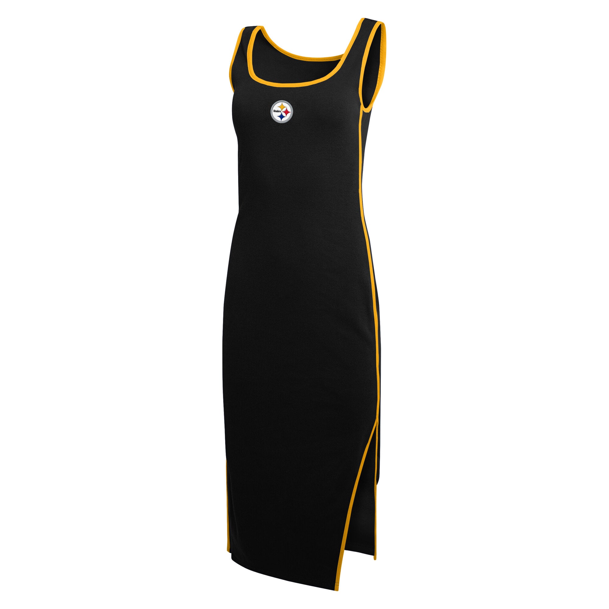 Robe débardeur côtelée noire Pittsburgh Steelers de la marque WEAR by Erin Andrews pour femme