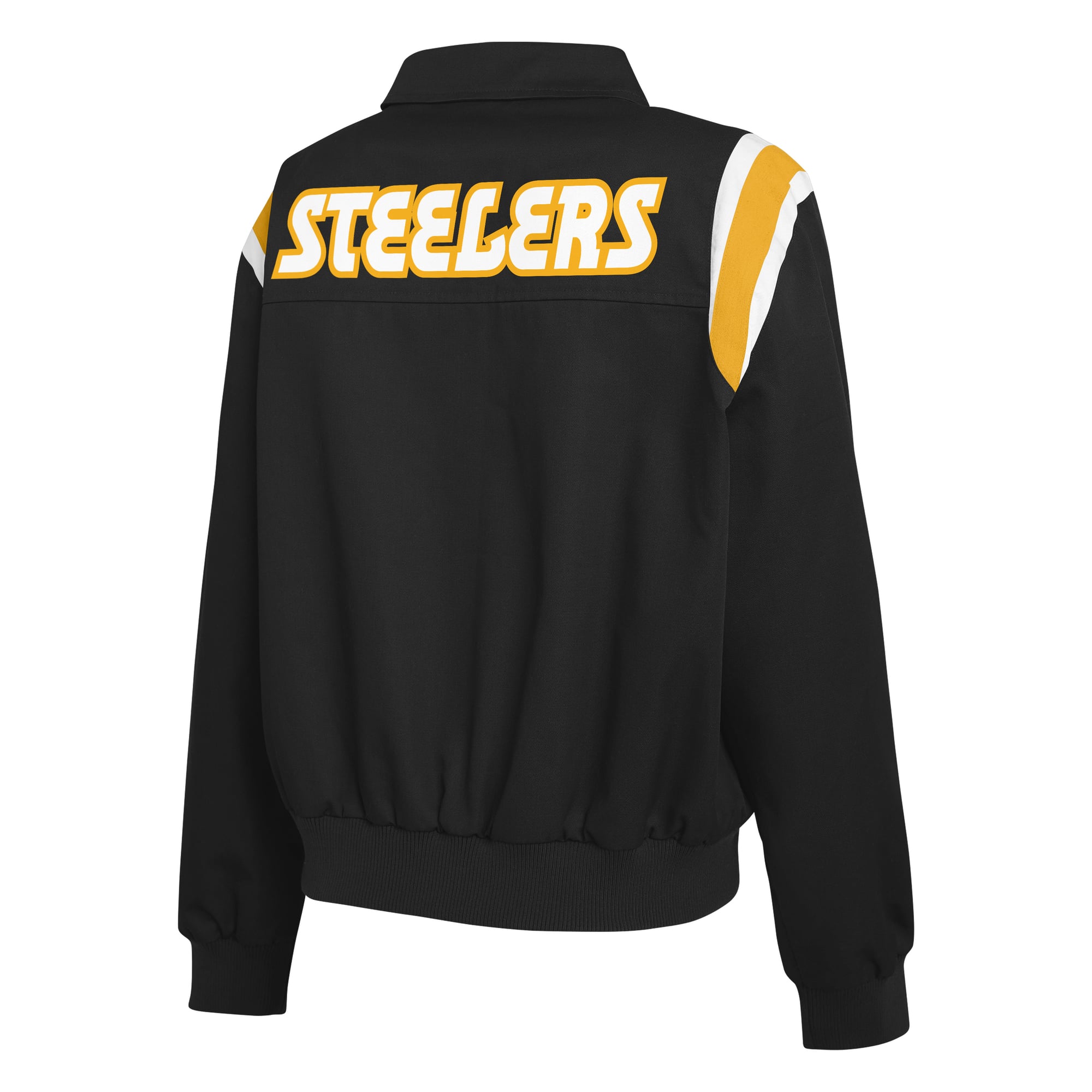 Veste zippée intégrale en sergé à rayures noires Pittsburgh Steelers pour femme, de la marque WEAR by Erin Andrews