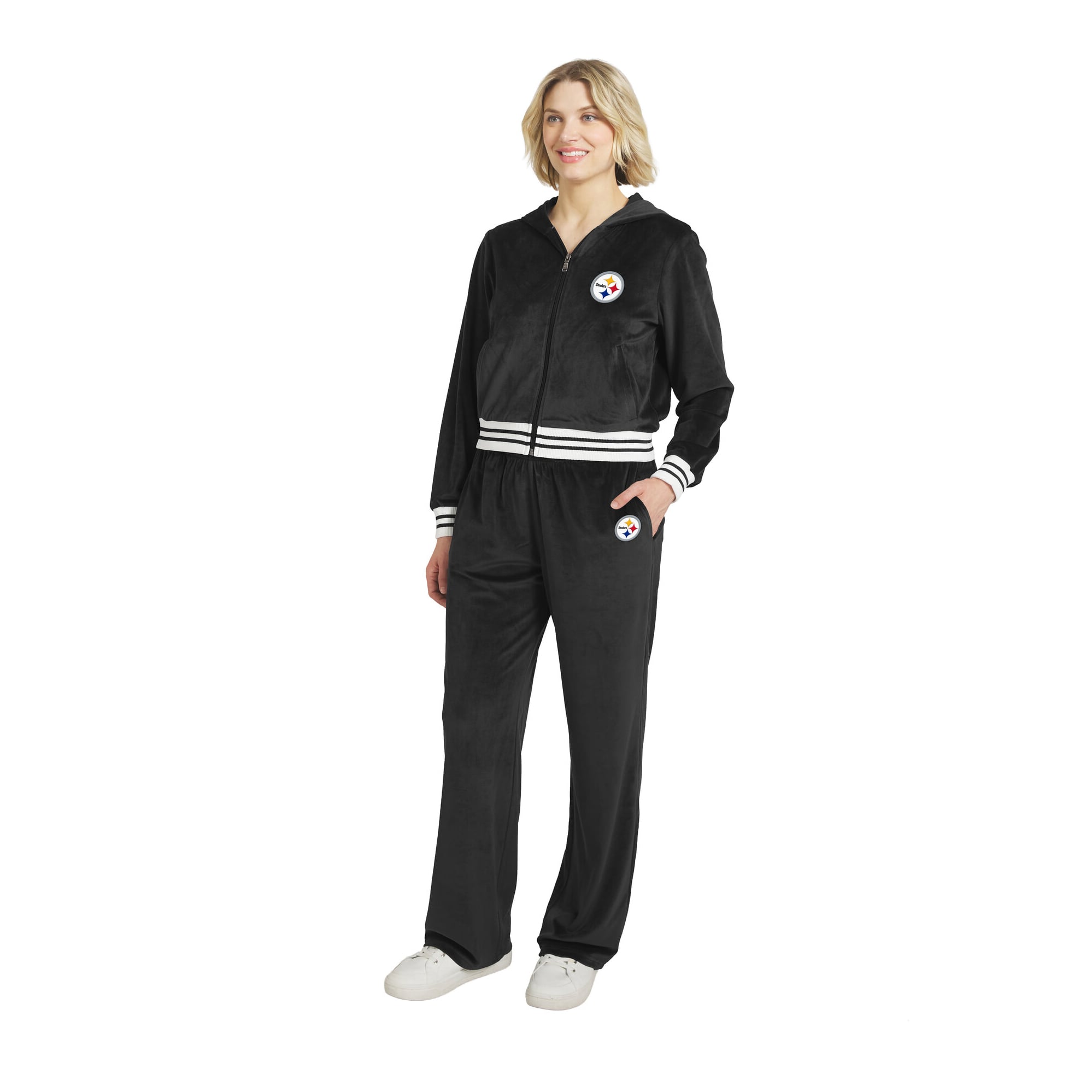 Survêtement en velours noir Pittsburgh Steelers pour femme, de la marque WEAR by Erin Andrews