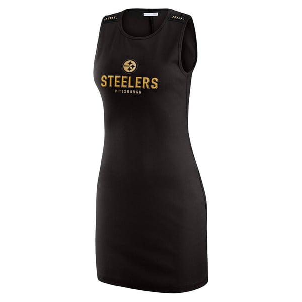 steelers jersey dress Women's WEAR by Erin Andrews x Gracie Hunt Black Pittsburgh Ribbed Tank Fashion