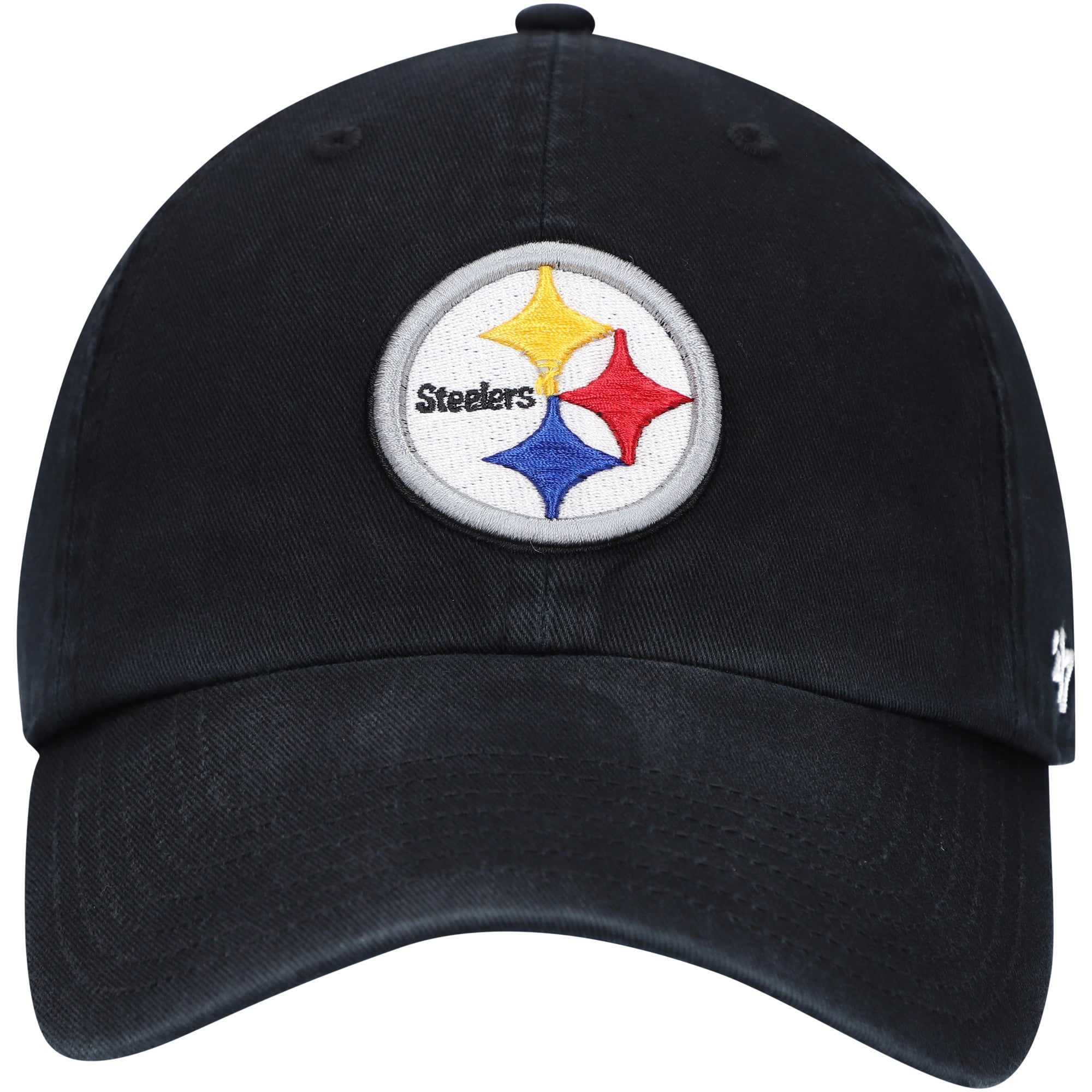 Youth '47 Black Pittsburgh Steelers Logo Clean Up Adjustable Hat