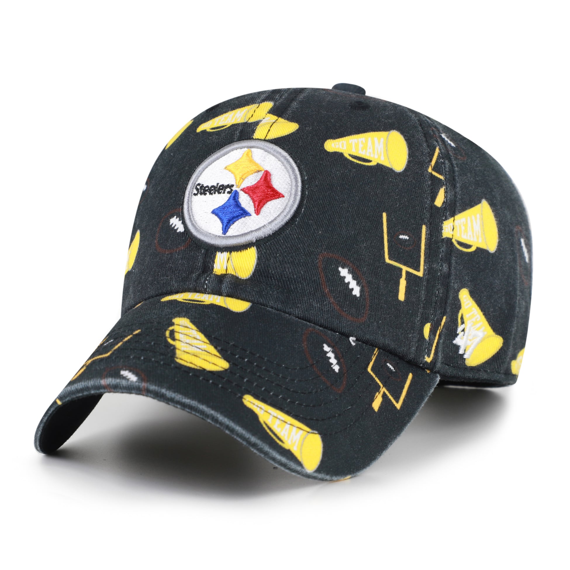 Youth '47 Black Pittsburgh Steelers Stomping Ground Clean Up Adjustable Hat