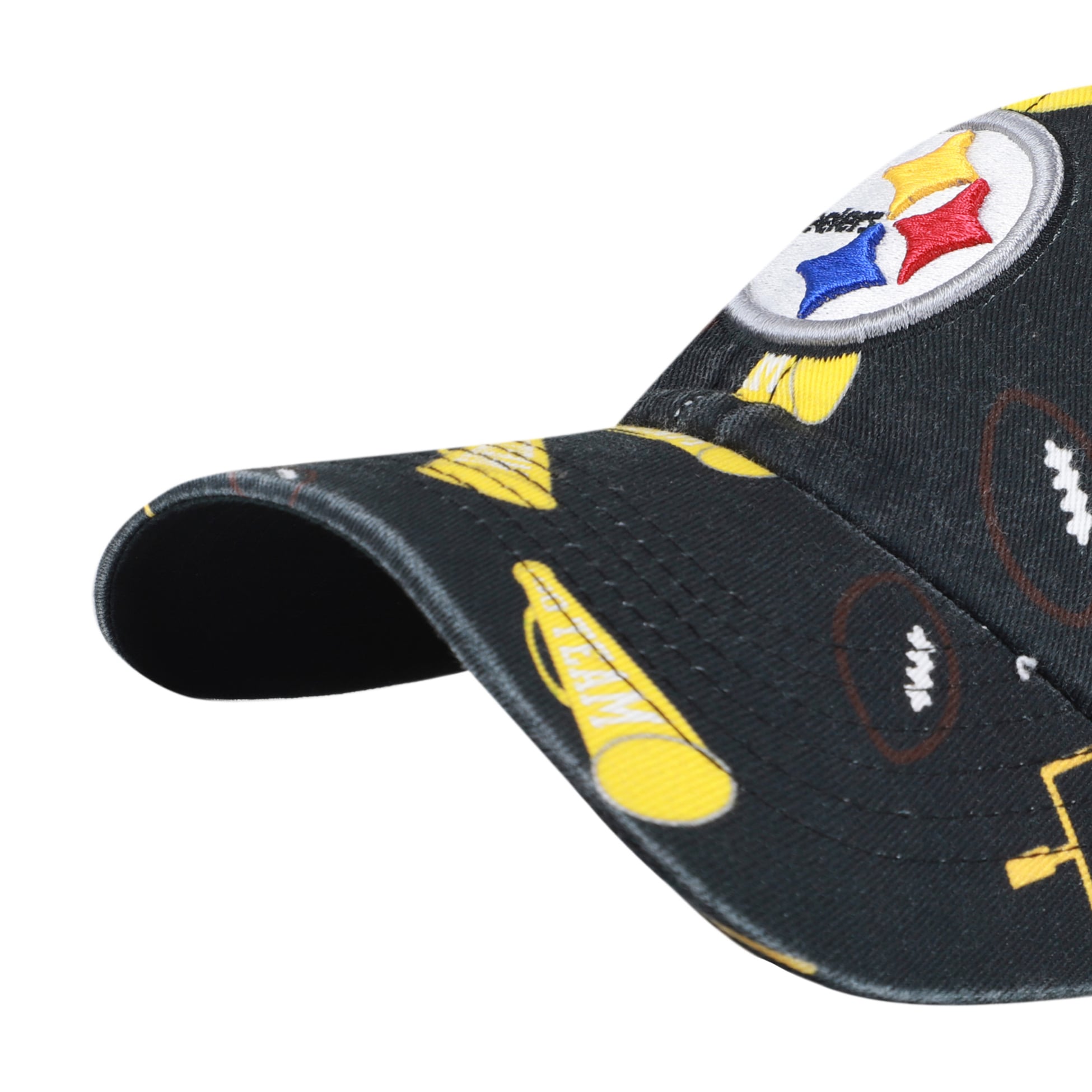 Youth '47 Black Pittsburgh Steelers Stomping Ground Clean Up Adjustable Hat