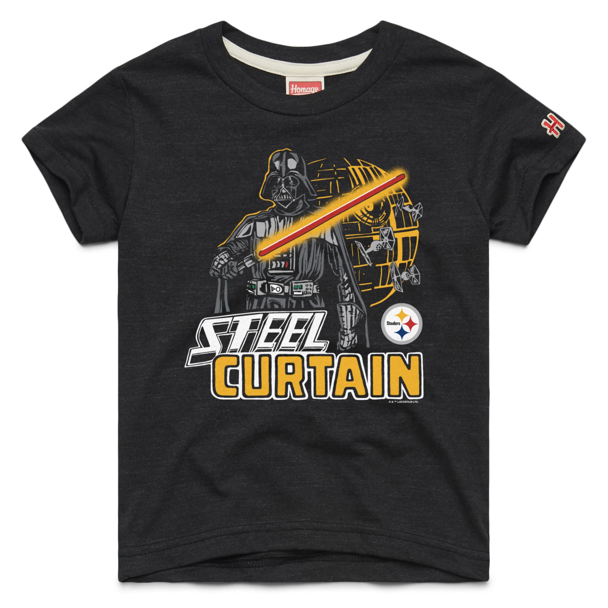 T-shirt noir hommage aux jeunes des Pittsburgh Steelers Star Wars x NFL Tri-Blend