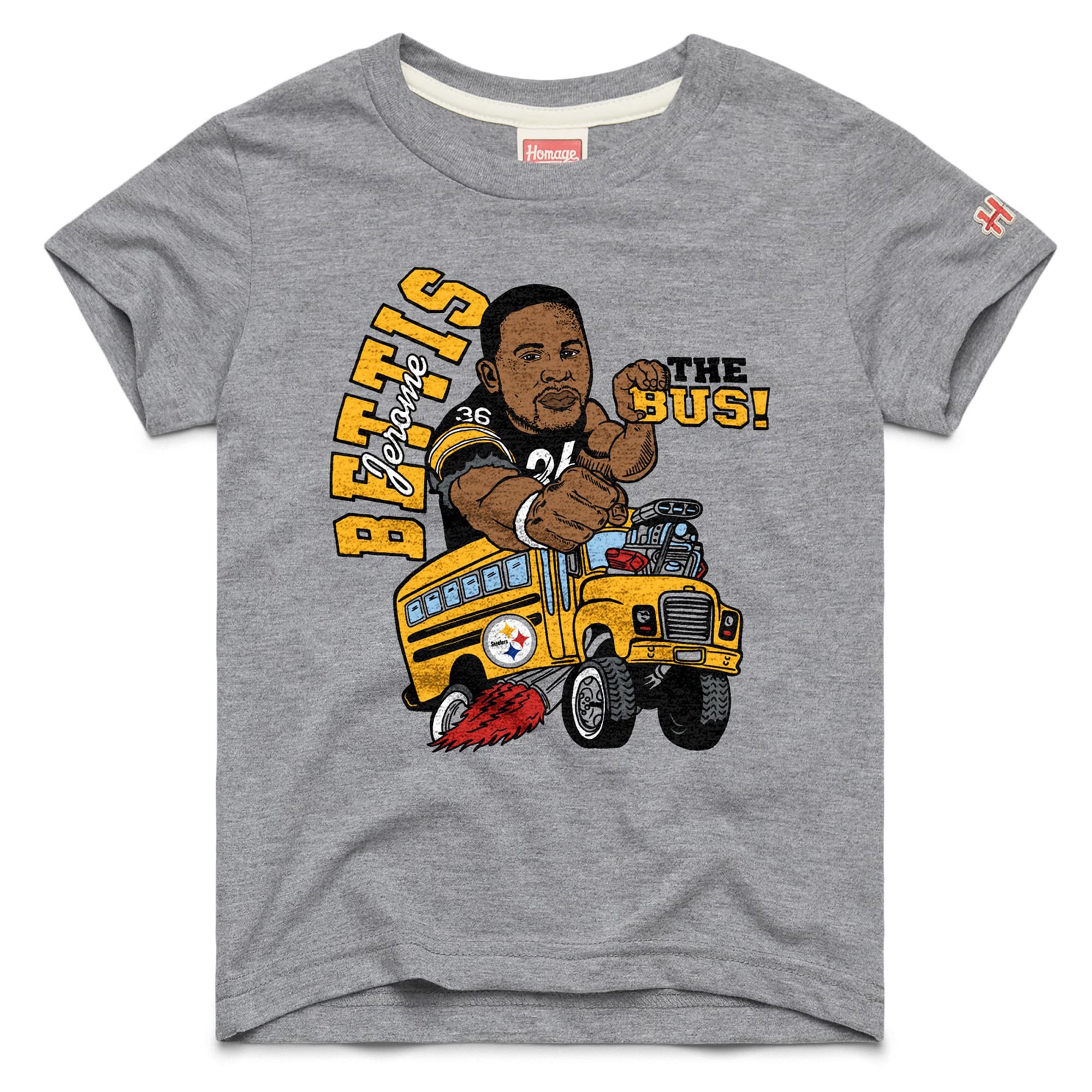 T-shirt gris hommage à Jerome Bettis, des Steelers de Pittsburgh