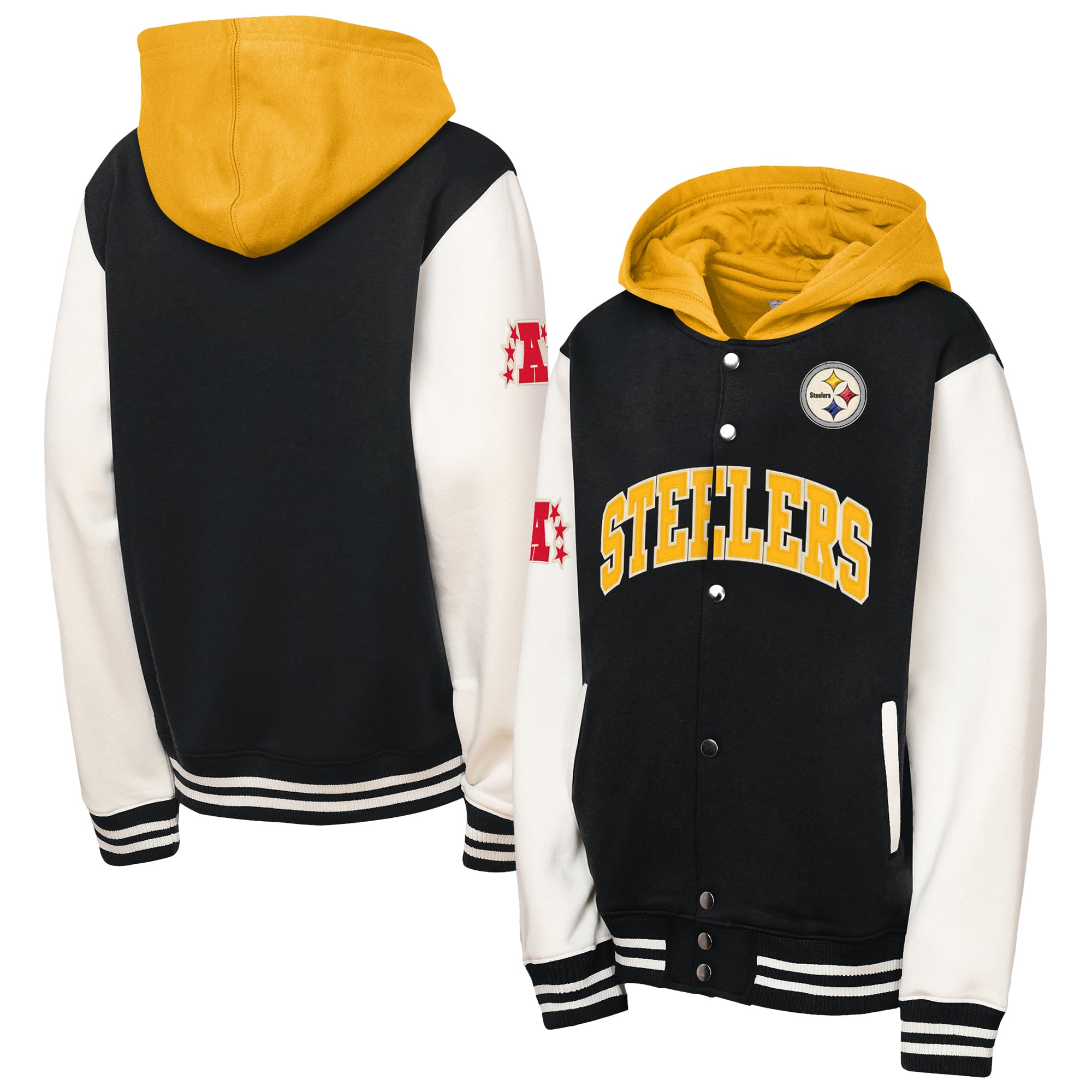 Veste polaire Mitchell & Ness noire Pittsburgh Steelers pour enfant
