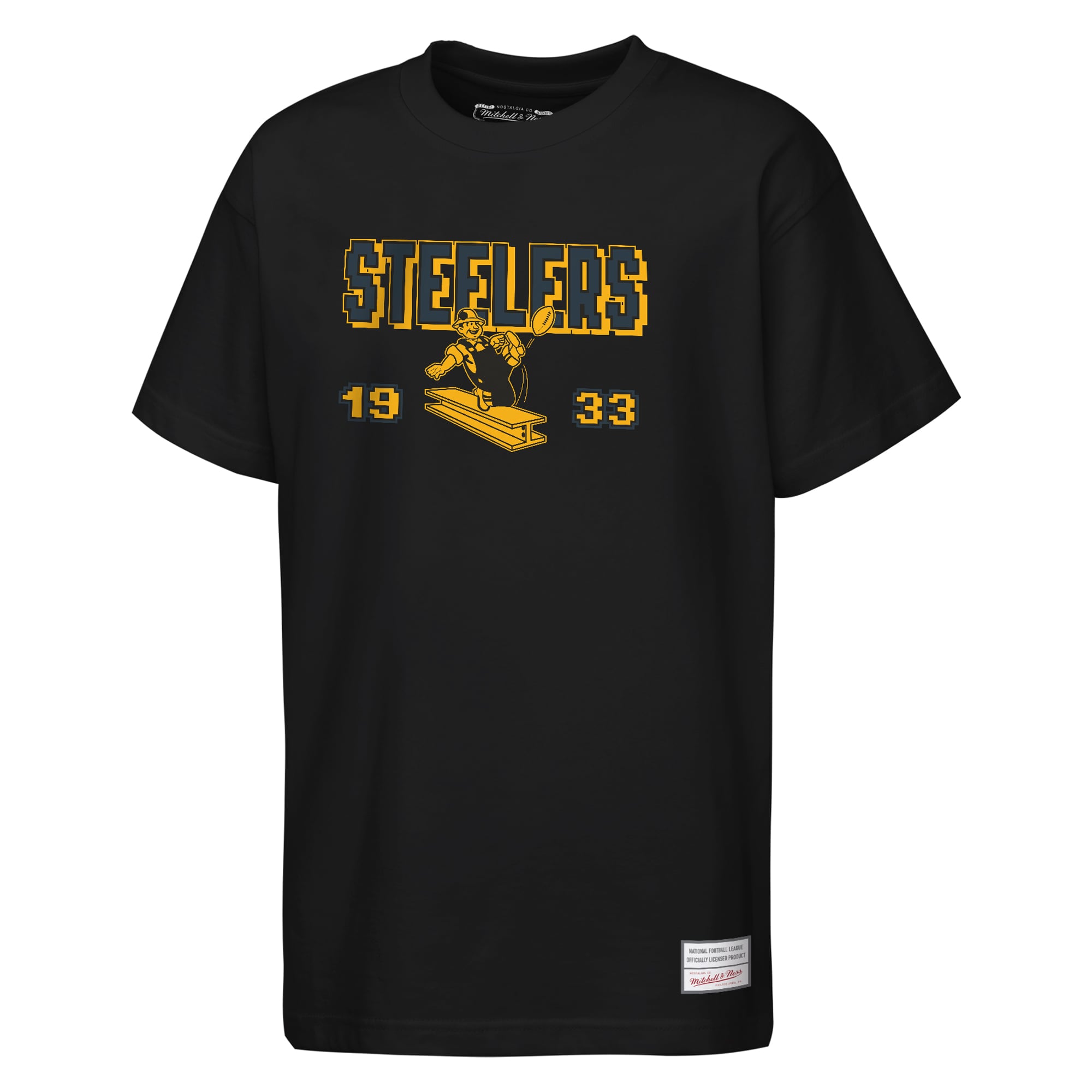 Youth Mitchell & Ness Black Pittsburgh Steelers Retro Arcade T-Shirt