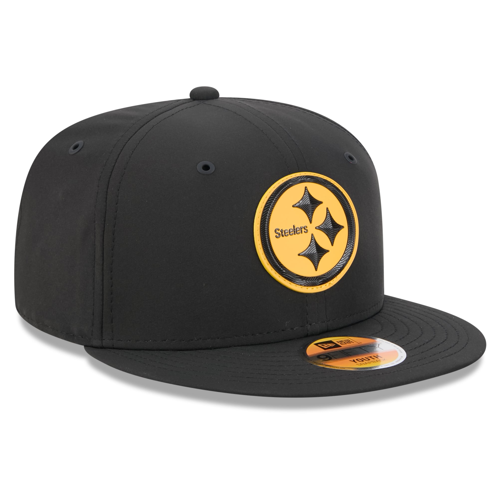 Youth New Era Black Pittsburgh Steelers 2026 Sideline 9FIFTY Snapback Hat