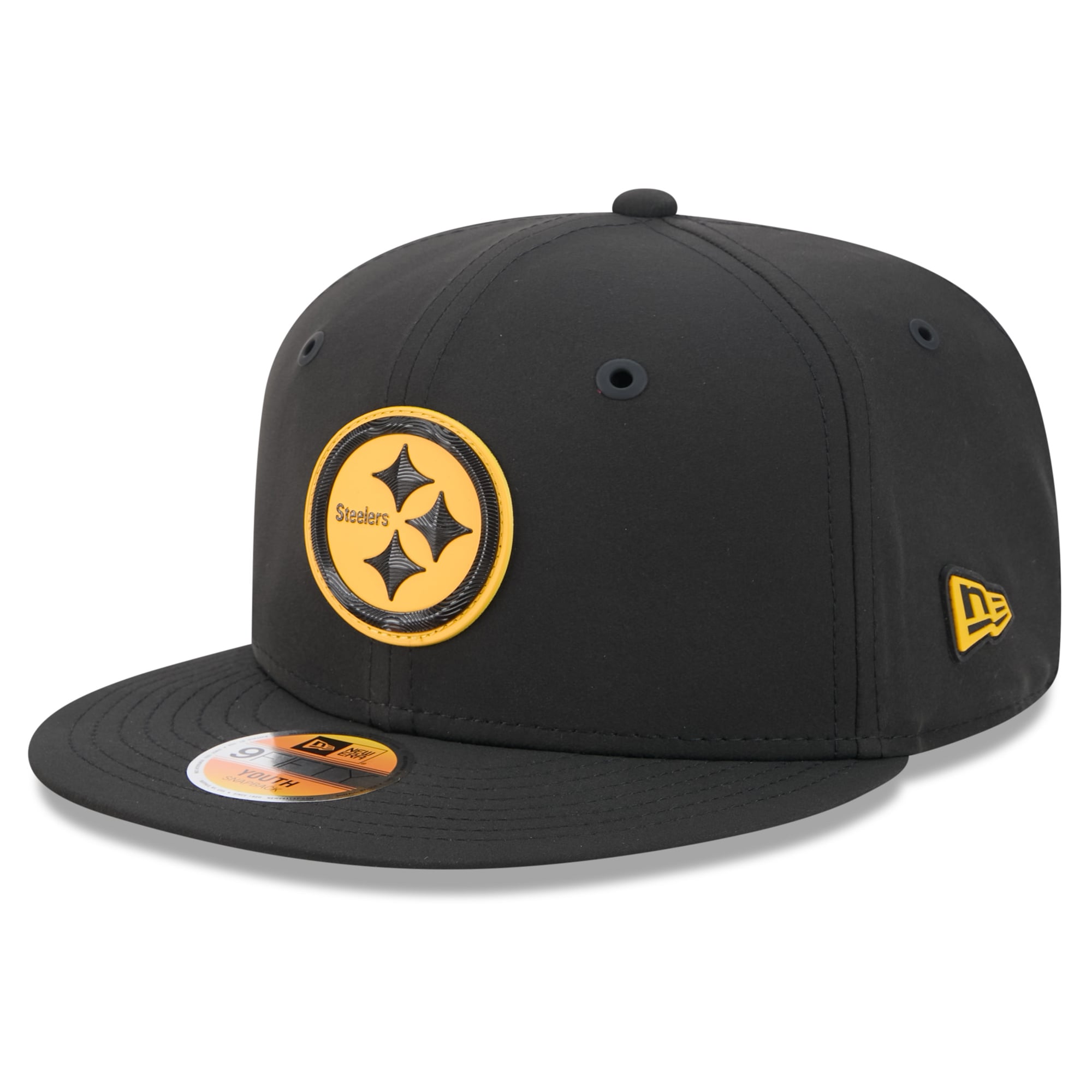 Youth New Era Black Pittsburgh Steelers 2026 Sideline 9FIFTY Snapback Hat