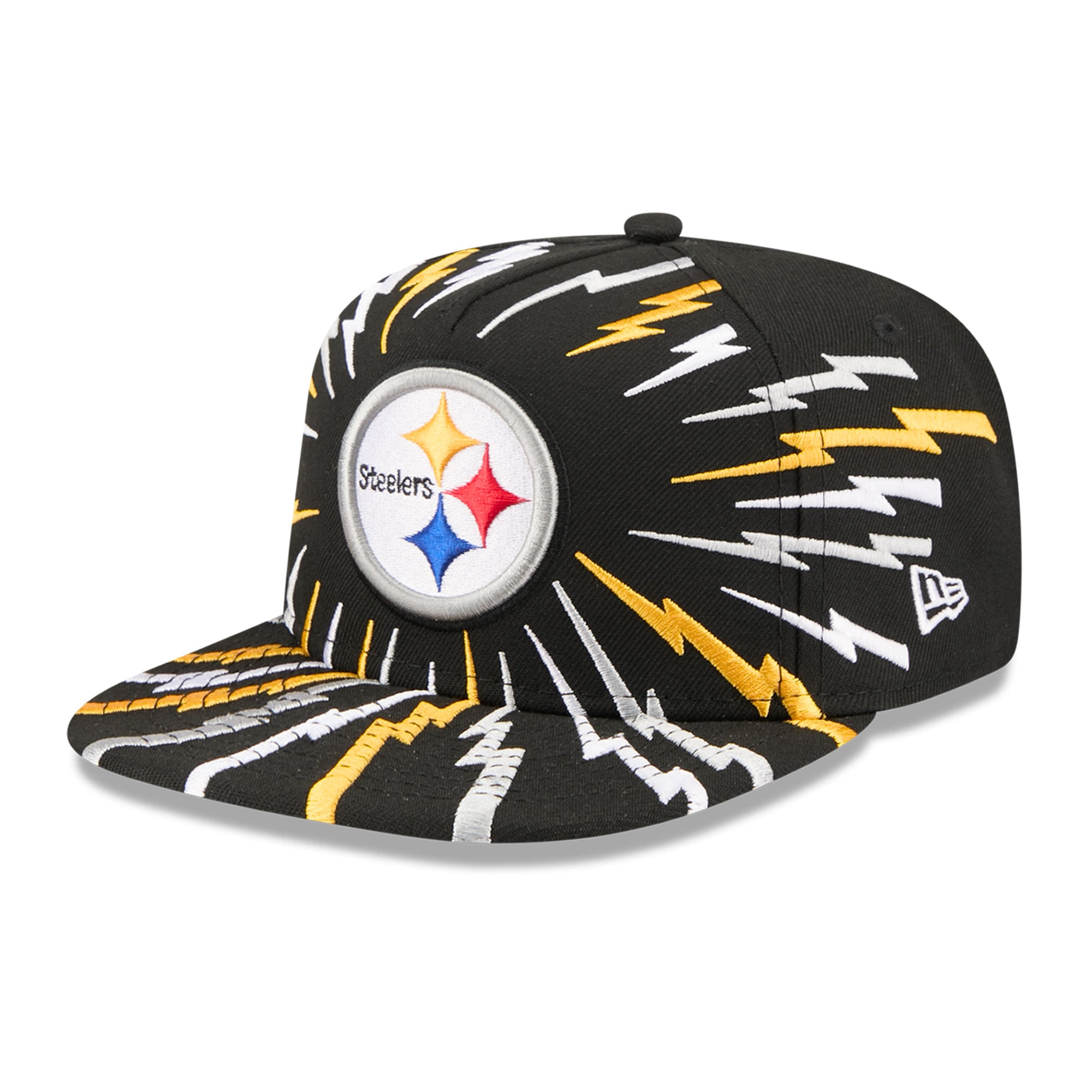 Youth New Era Black Pittsburgh Steelers Bolt 9FIFTY A-Frame Snapback Hat