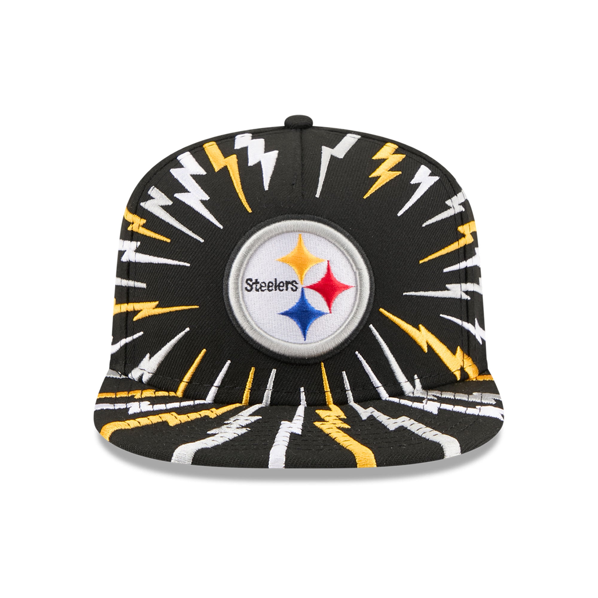 Youth New Era Black Pittsburgh Steelers Bolt A-Frame 9FIFTY Snapback Hat