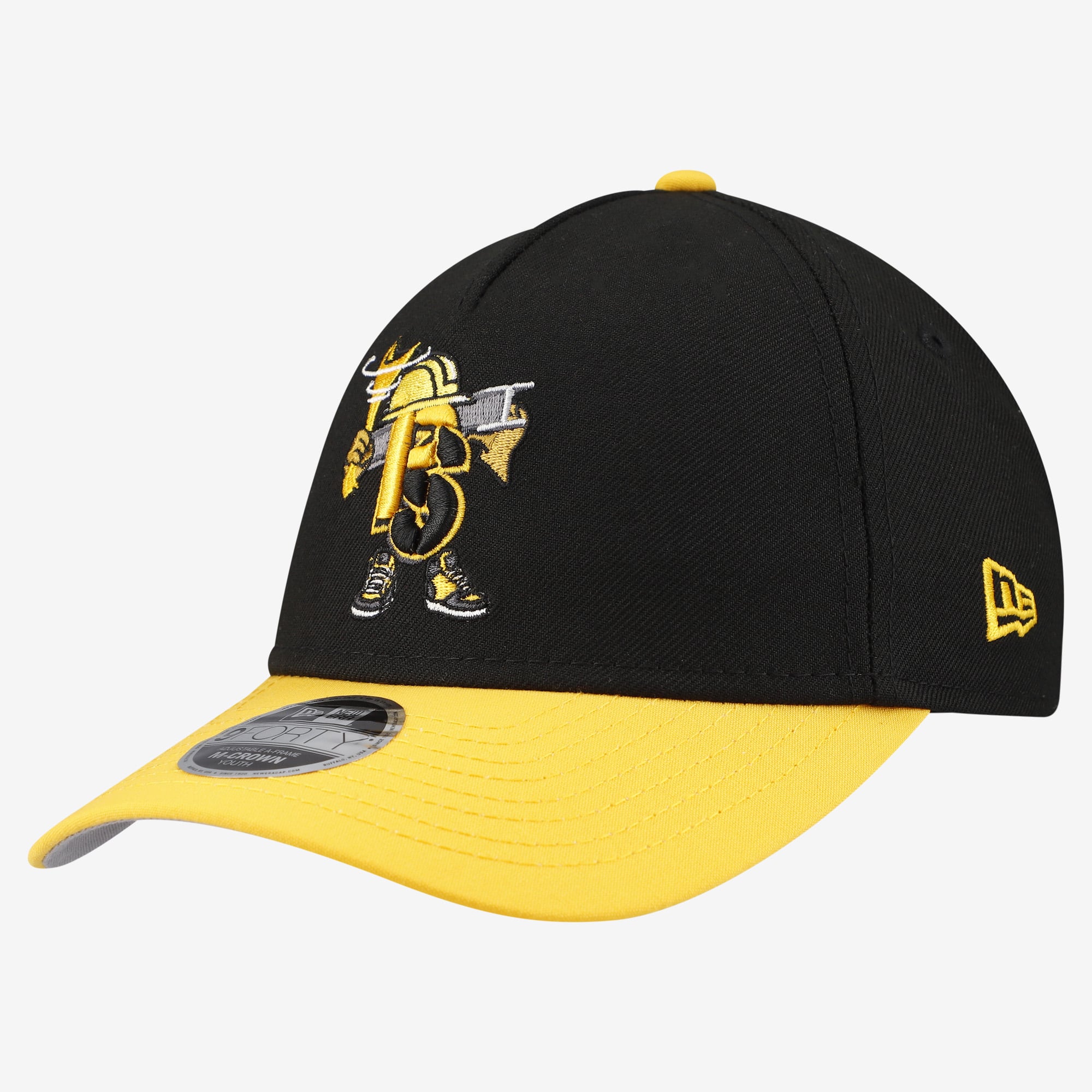 Casquette ajustable New Era noire Pittsburgh Steelers Cartoon 9FORTY pour jeunes