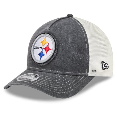  Pittsburgh Steelers New Era Youth Fan 9FORTY M-Crown A-Frame Trucker Adjustable Hat - Black