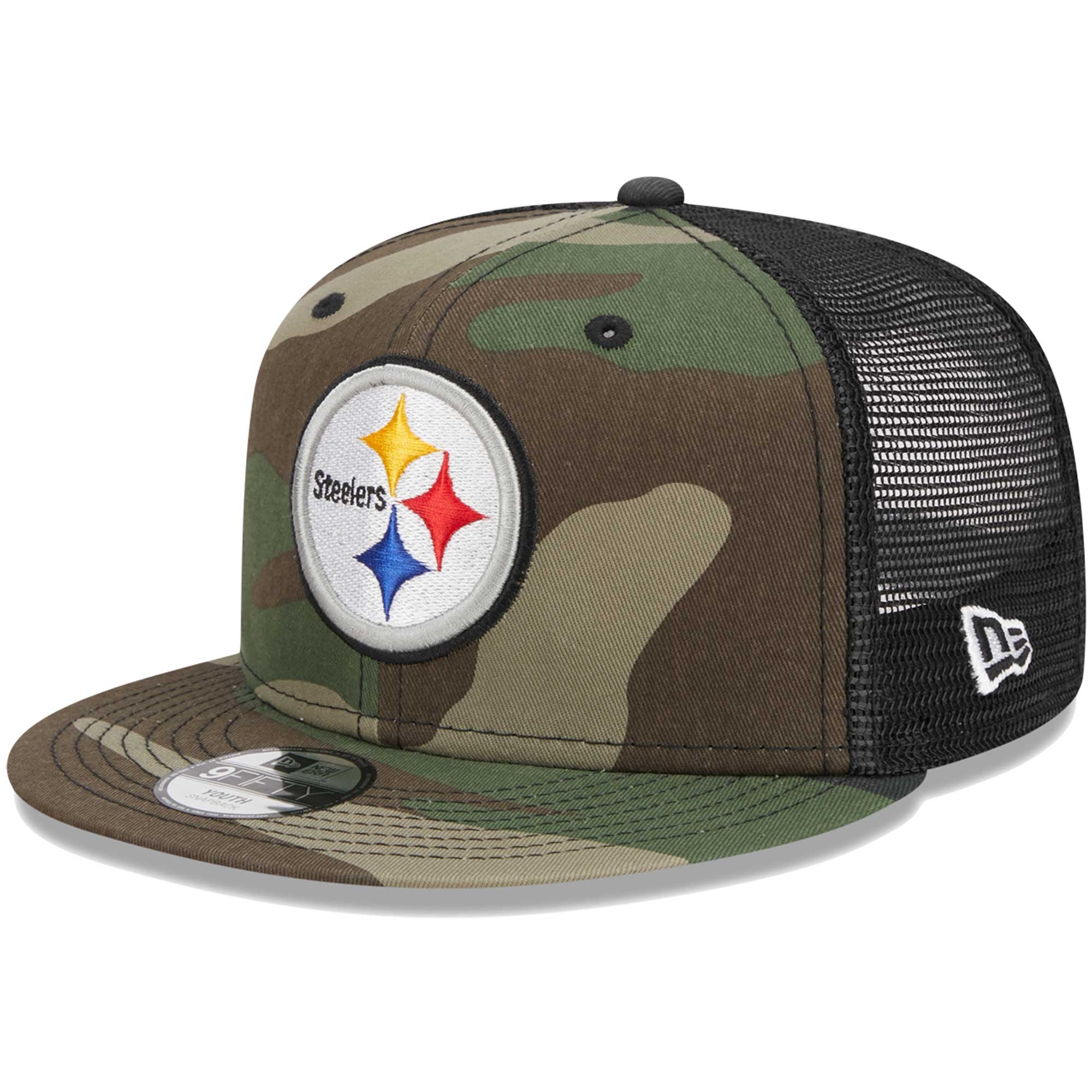 Casquette New Era Camo Pittsburgh Steelers Main Trucker 9FIFTY Snapback pour jeune