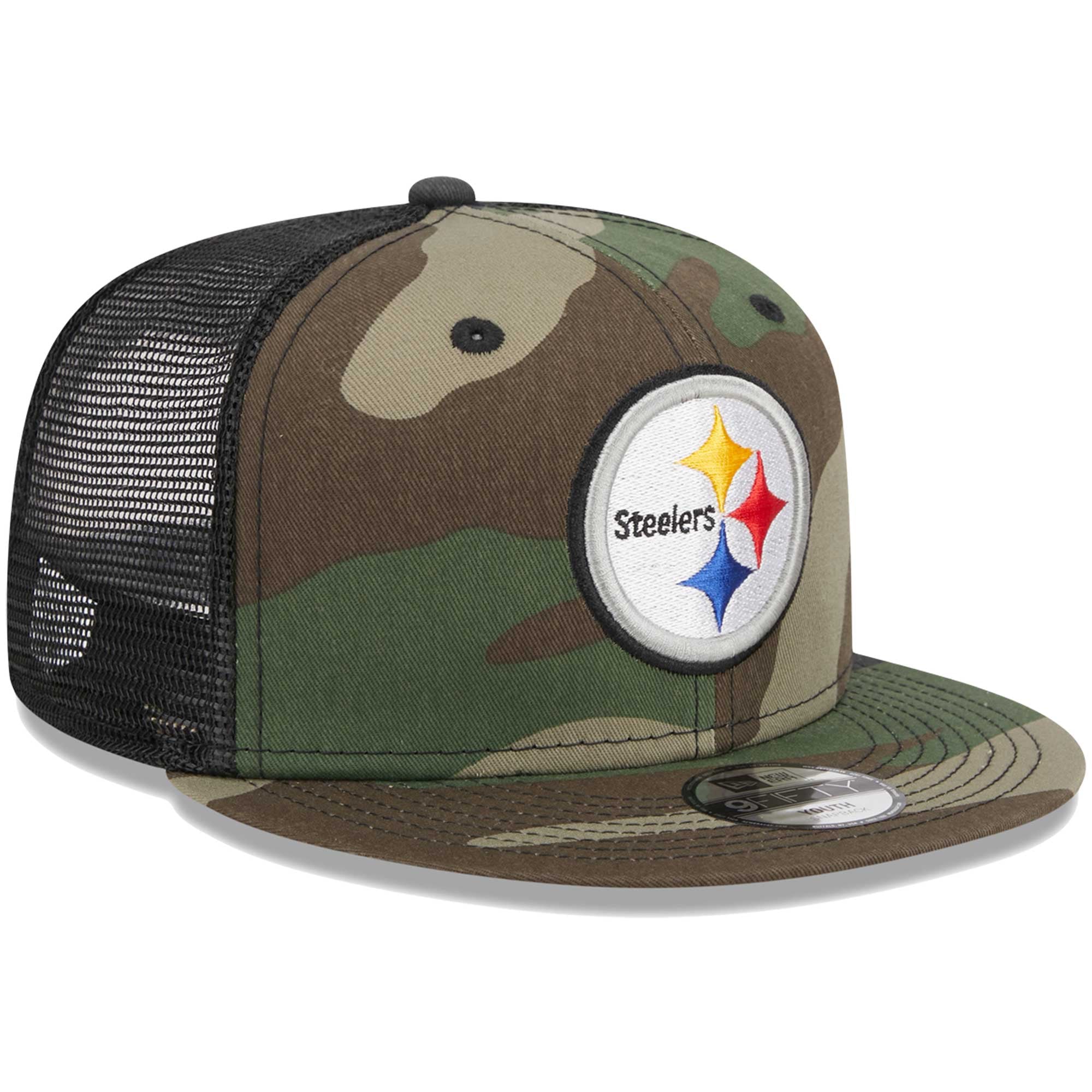 Casquette New Era Camo Pittsburgh Steelers Main Trucker 9FIFTY Snapback pour jeune