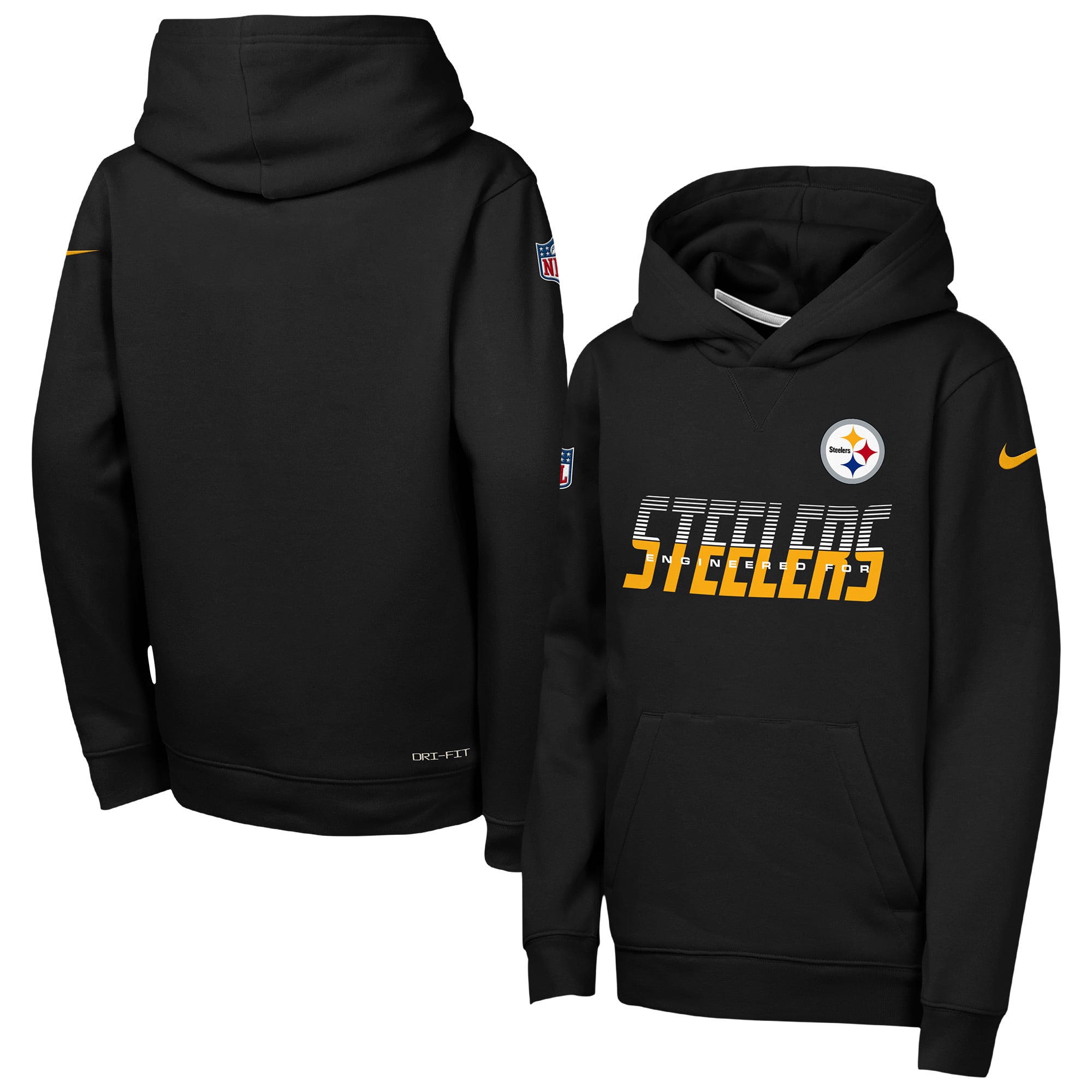 Youth Nike Black Pittsburgh Steelers Sideline Dri-FIT Hoodie