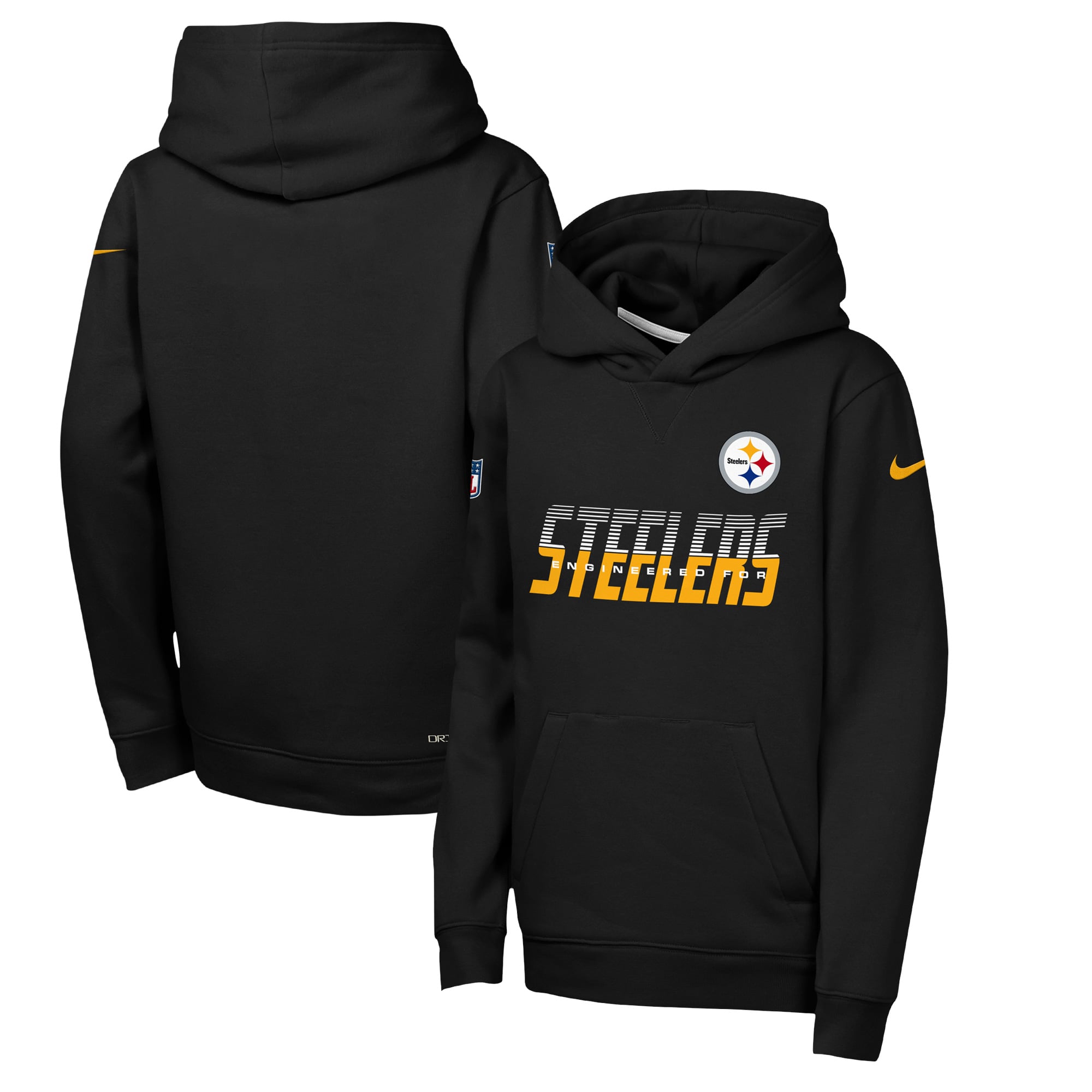 Youth Nike Black Pittsburgh Steelers Sideline Dri-FIT Hoodie