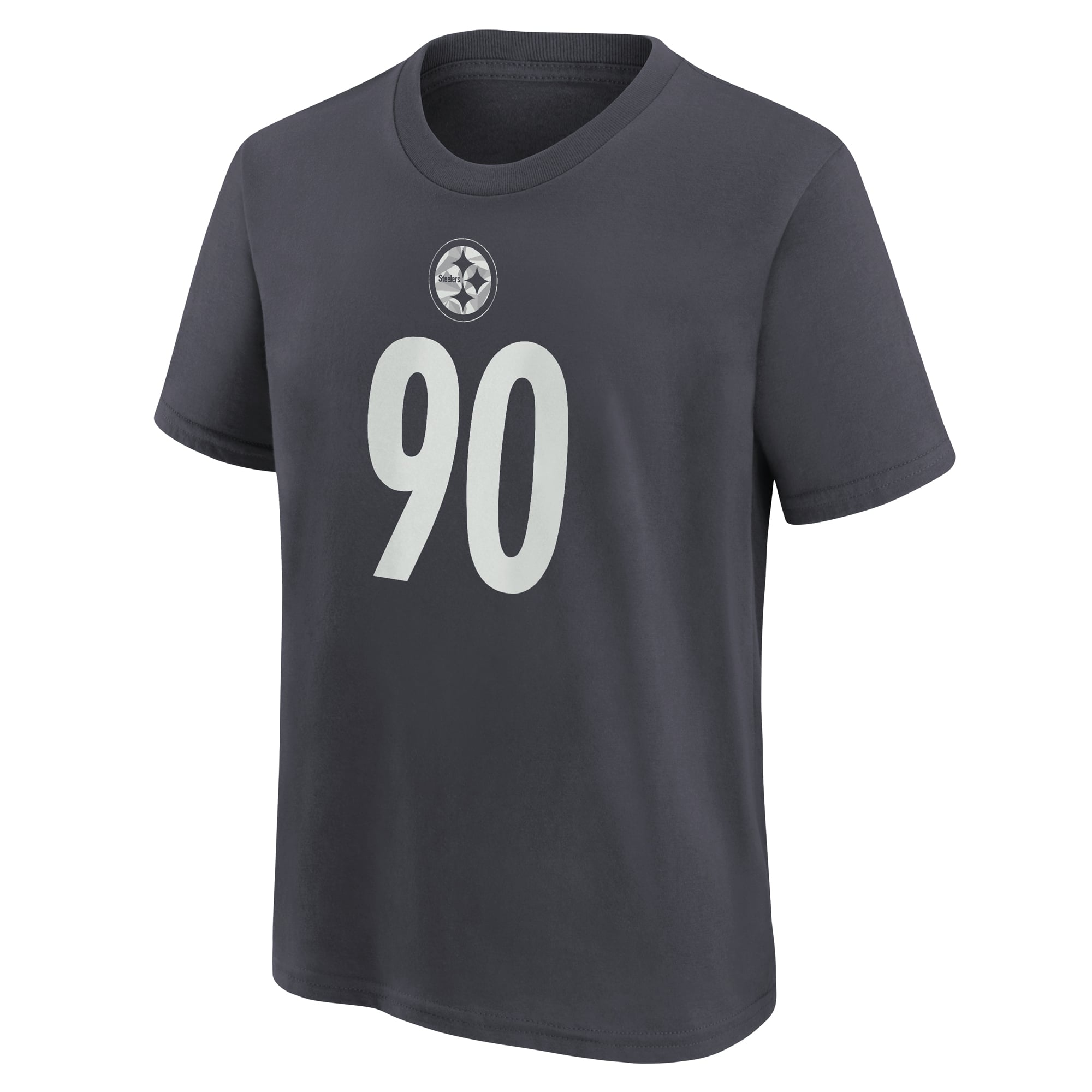 T-shirt Nike T.J. Watt anthracite Pittsburgh Steelers pour enfant, nom et numéro