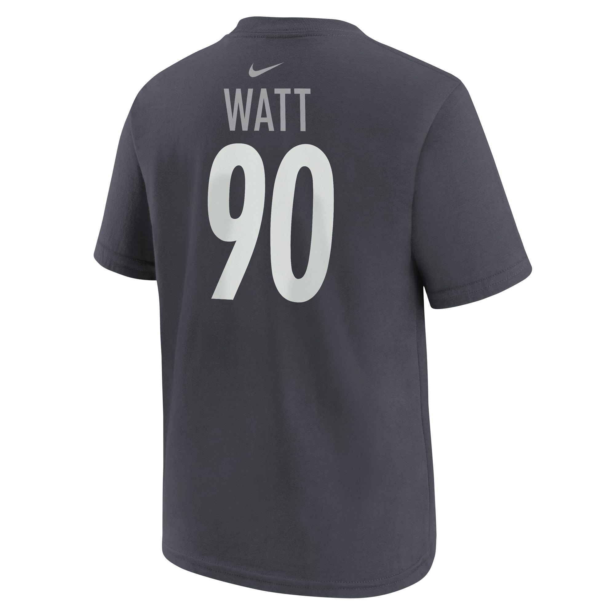 T-shirt Nike T.J. Watt anthracite Pittsburgh Steelers pour enfant, nom et numéro