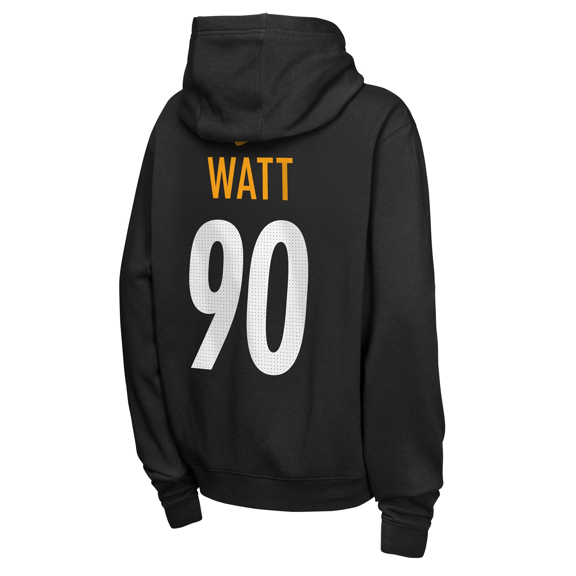 Sweat à capuche polaire Nike T.J. Watt noir Pittsburgh Steelers pour enfant