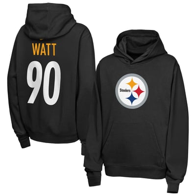 T.J. Watt Pittsburgh Steelers Nike Youth Name & Number Club Fleece Hoodie - Black