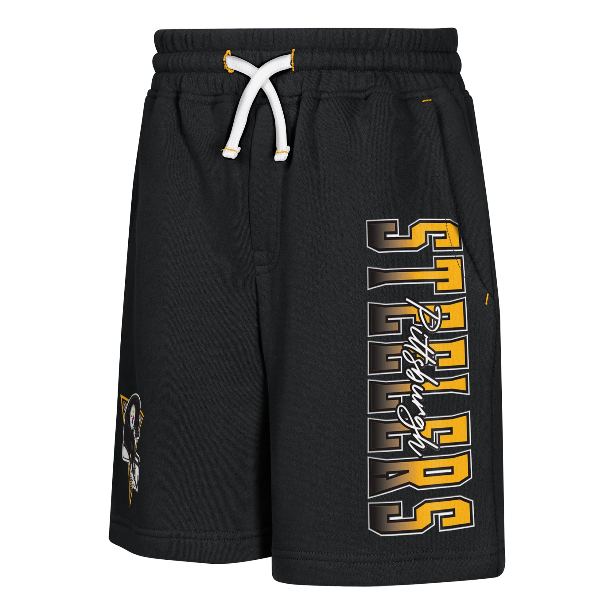 Youth Outerstuff Black Pittsburgh Steelers Audible Fleece Shorts