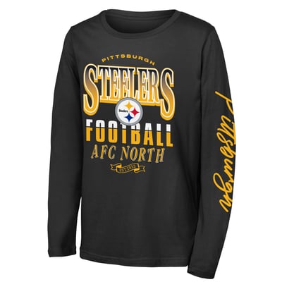 Pittsburgh Steelers Outerstuff Youth Real Ones Long Sleeve T-Shirt - Black