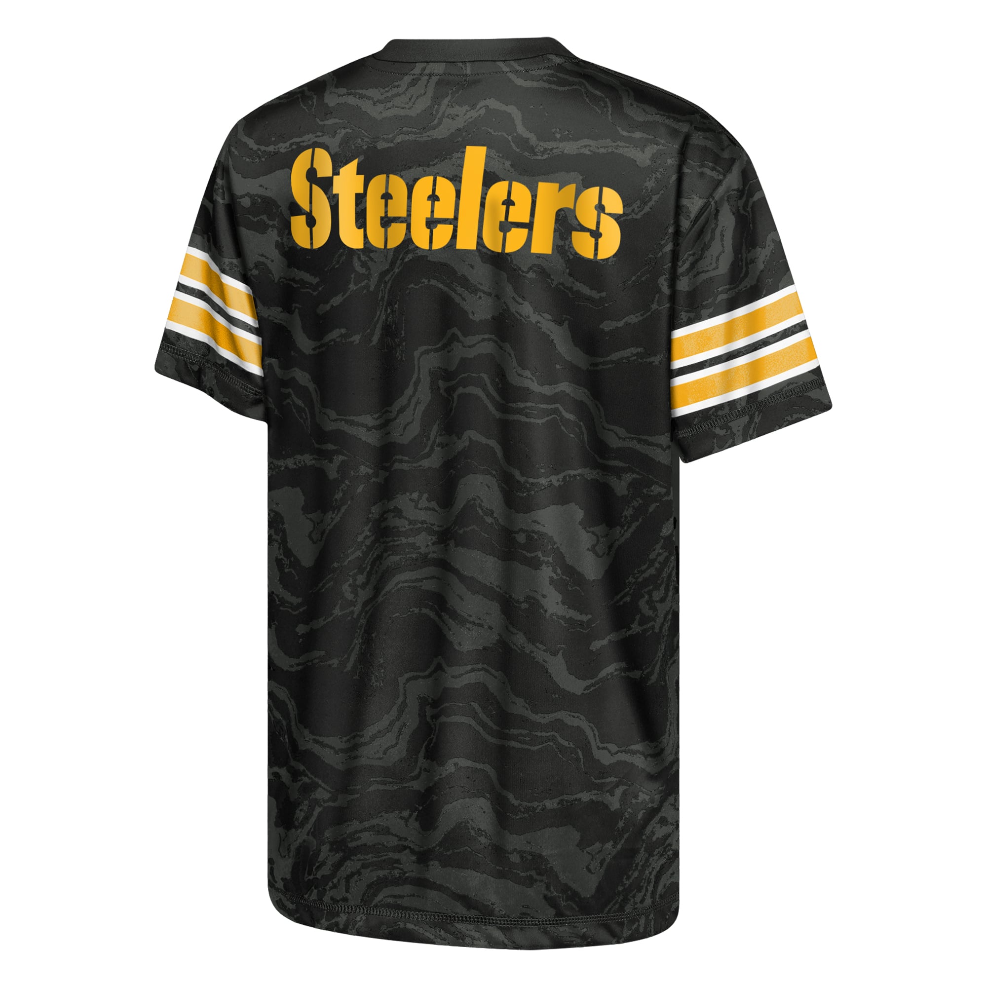 T-shirt de performance noir Youth Outerstuff Pittsburgh Steelers Slant Route