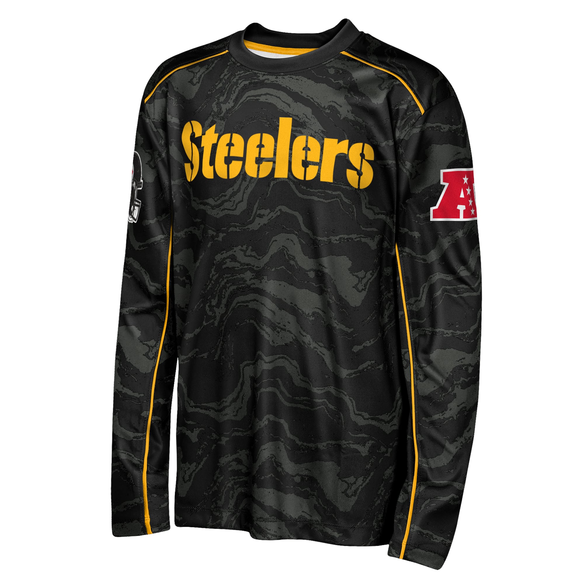 T-shirt à manches longues Youth Outerstuff Black Pittsburgh Steelers Tailgate Performance