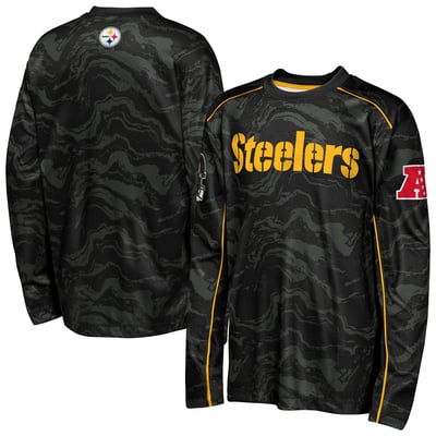 Pittsburgh Steelers Outerstuff Youth Tailgate Performance Long Sleeve T-Shirt - Black
