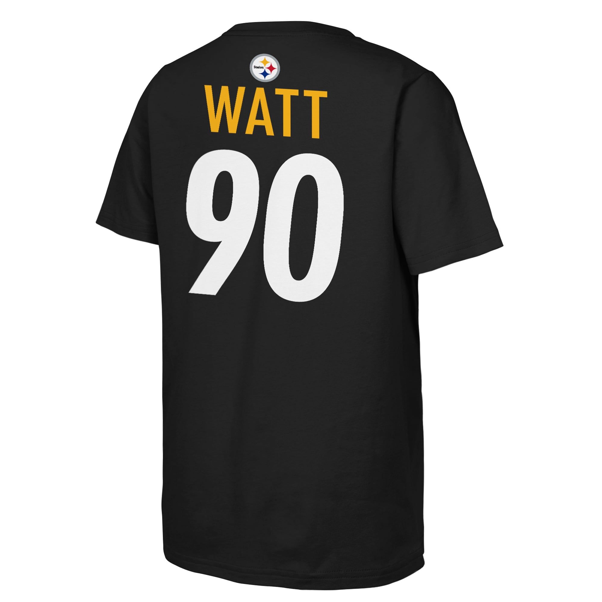 T-shirt noir pour jeunes Outerstuff T.J. Watt des Steelers de Pittsburgh, avec nom et numéro
