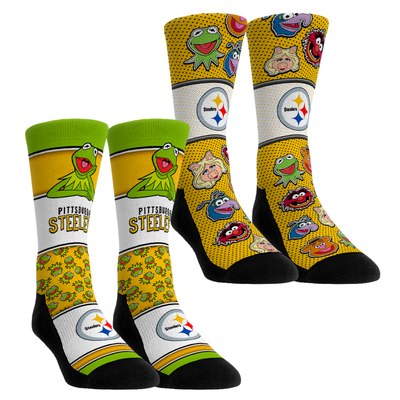  Pittsburgh Steelers Rock Em Youth Muppets 2-Pack Crew Socks Set - Black