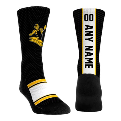  Pittsburgh Steelers Rock Em Youth Throwback Jersey Custom Crew Socks - Black