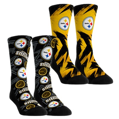  Pittsburgh Steelers Rock Em Youth Game Day Two-Pack Crew Sock Set - Yellow