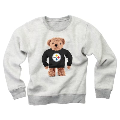 Pittsburgh Steelers Wes & Willy Youth Reverse Fleece Teddy Bear Sweatshirt - Gray