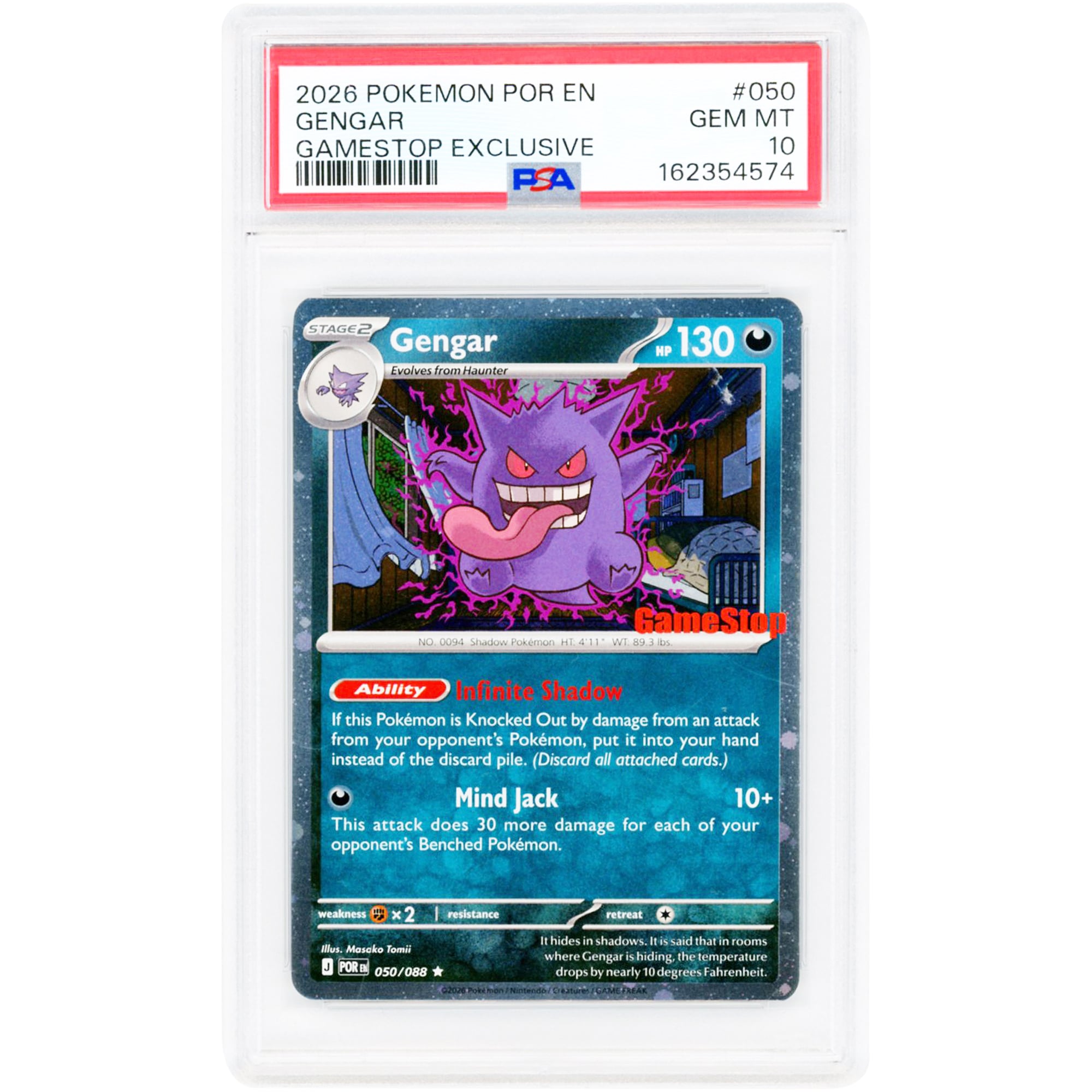 Gengar 2026 Pokemon GameStop Exclusive Stamped Promo #50 PSA ...