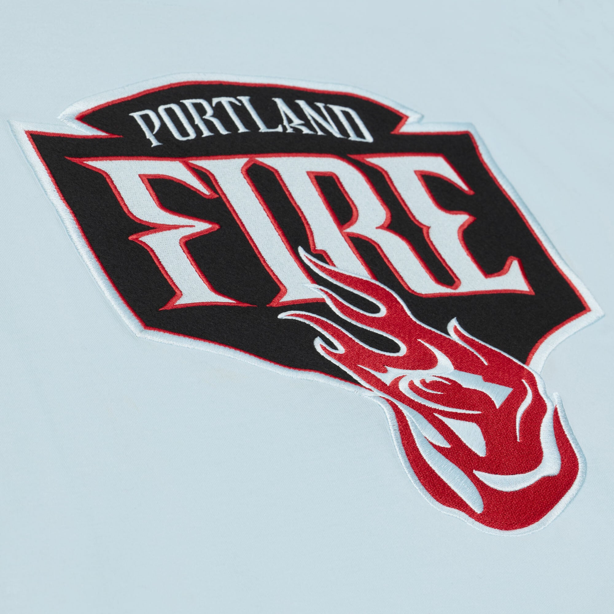 Men's Mitchell & Ness Powder Blue Portland Fire Logo Boxy T-Shirt
