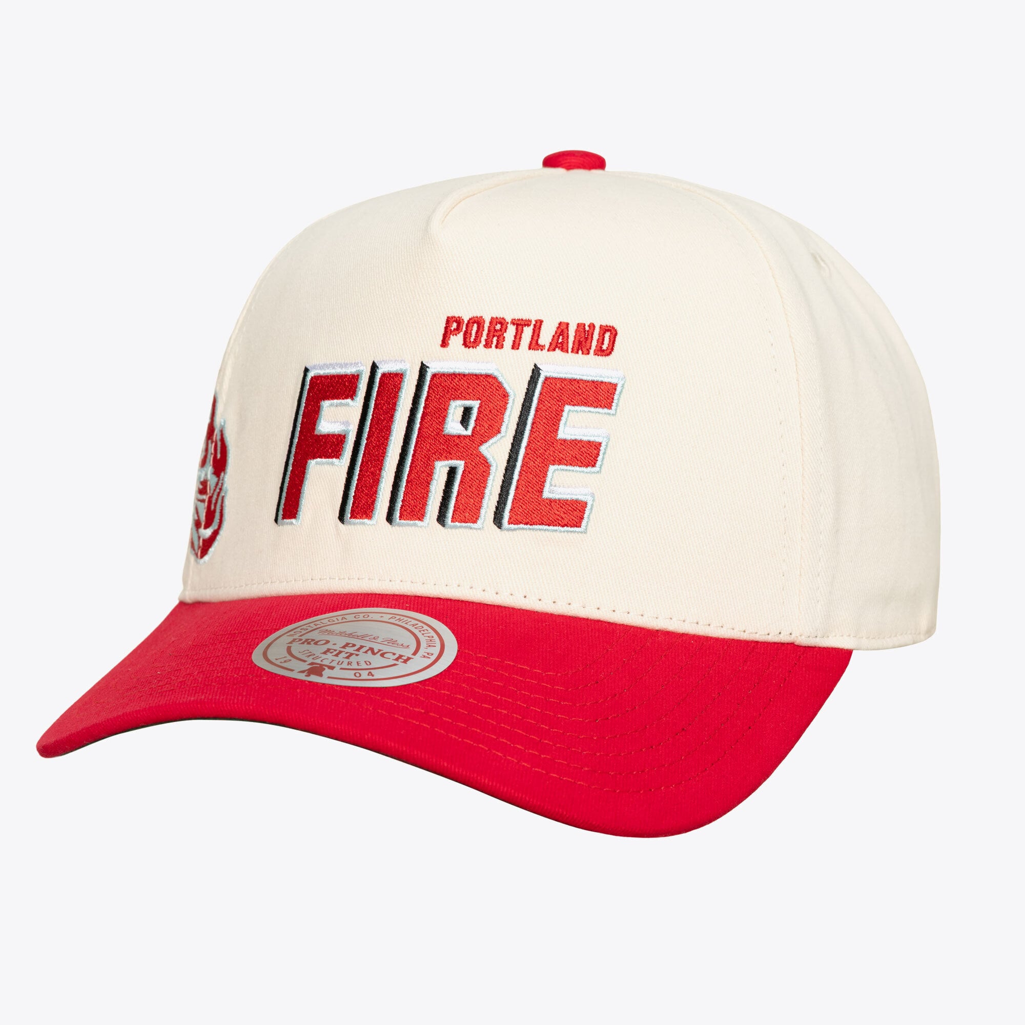 Casquette unisexe Mitchell & Ness crème Portland Fire Big Time Pro Crown ajustable