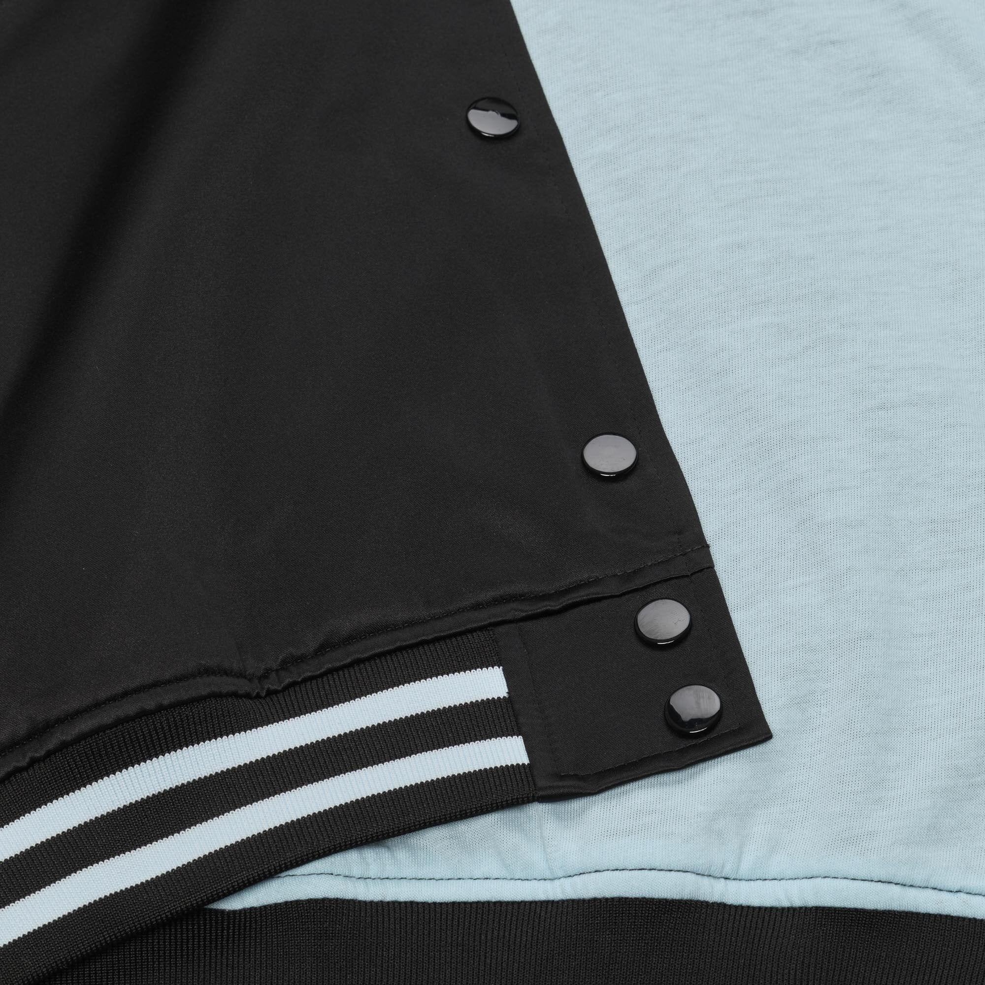 Women's Mitchell & Ness Black Portland Fire Lightweight Cropped Satin Jacket