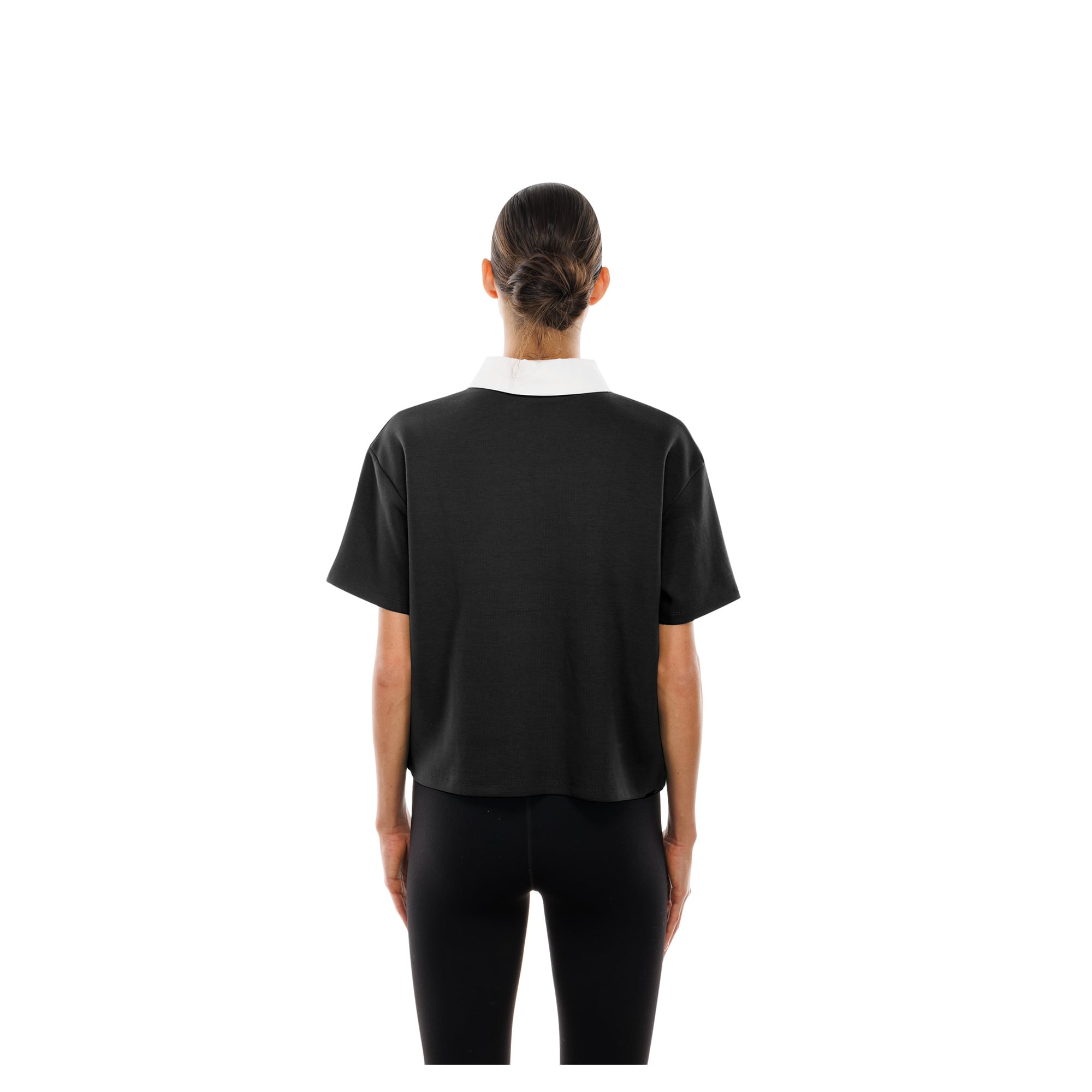 Women's New Era Black Portland Fire Throwback Boxy Cropped Polo