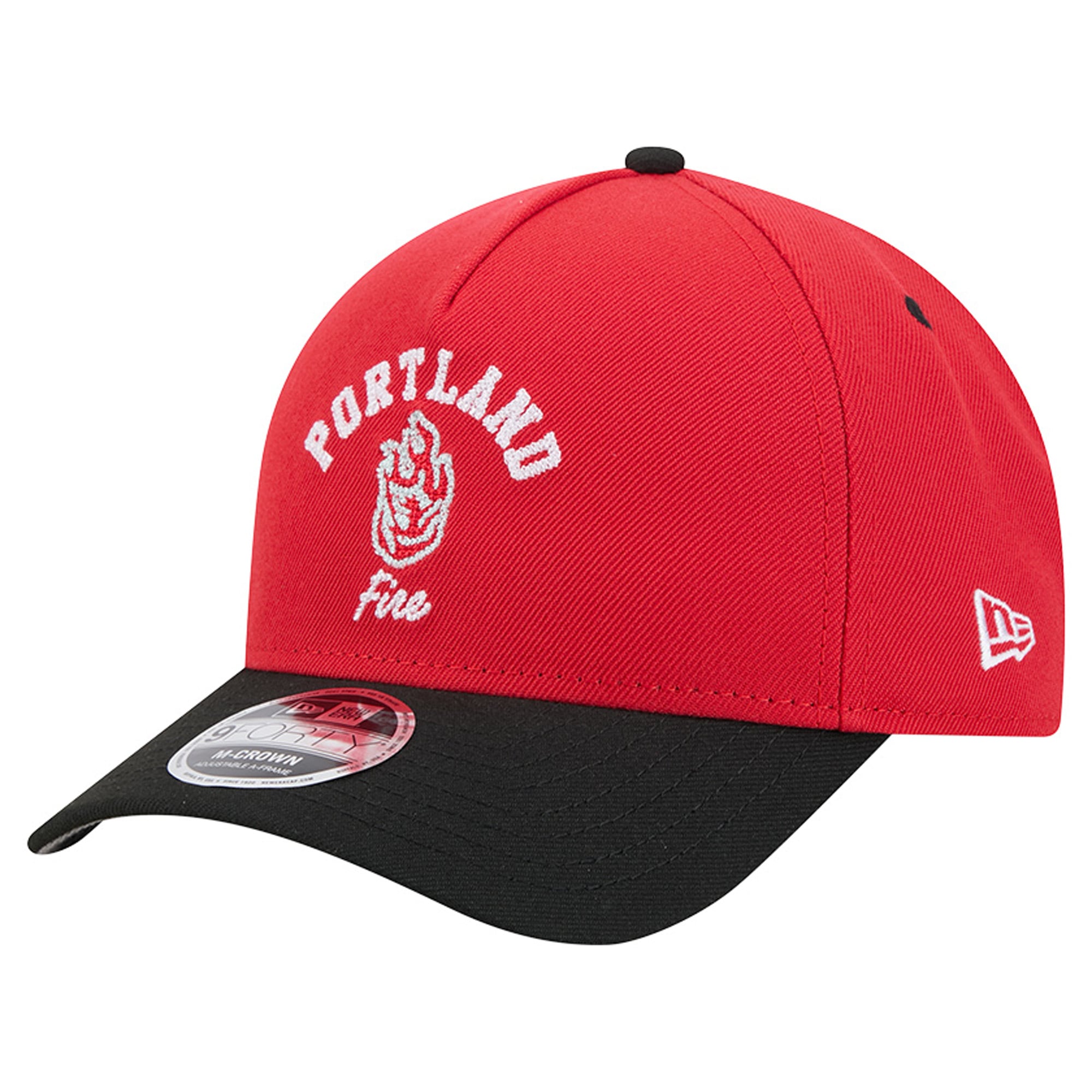 Casquette New Era rouge/noire Portland Fire Arch 9FORTY à monture A et couronne ajustable