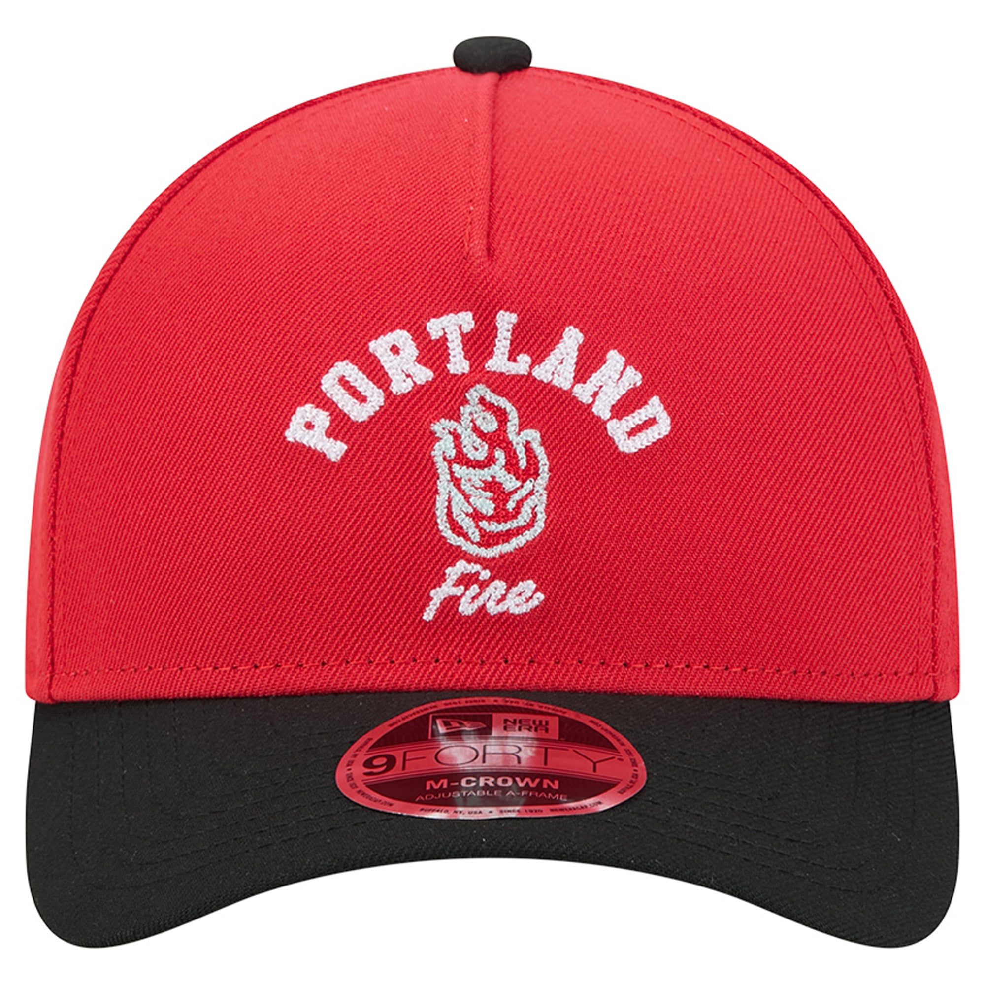Casquette New Era rouge/noire Portland Fire Arch 9FORTY à monture A et couronne ajustable