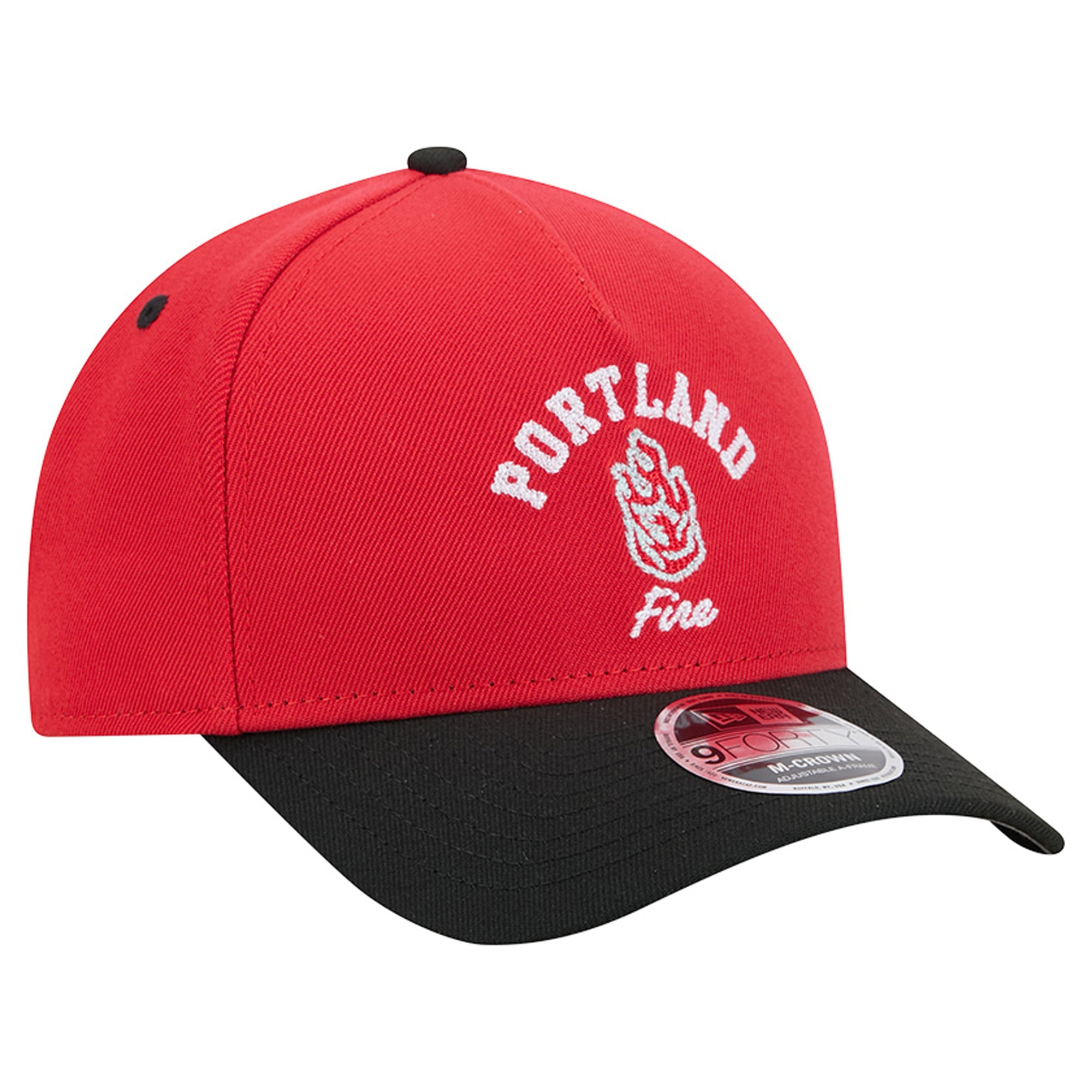 Casquette New Era rouge/noire Portland Fire Arch 9FORTY à monture A et couronne ajustable